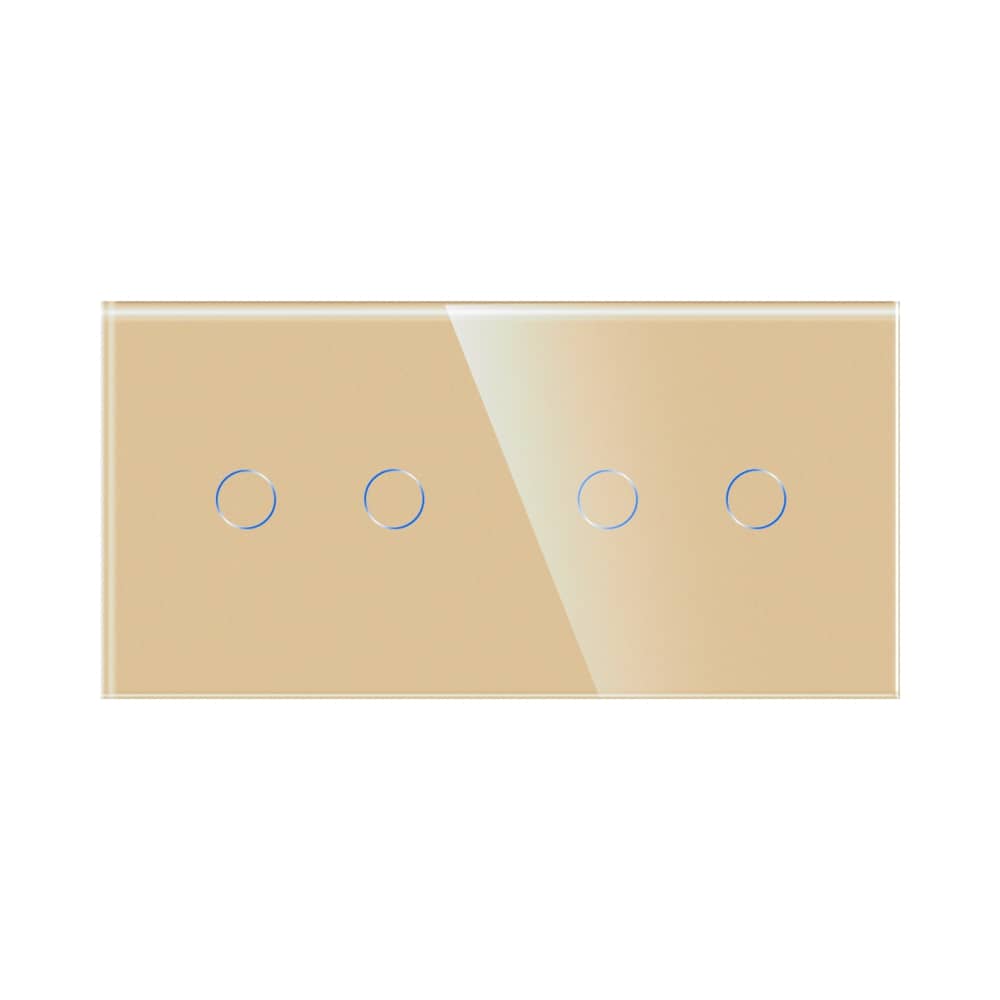 Panou Intrerupator Dublu + Dublu cu Touch Din Sticla LUXION — imaginea 2