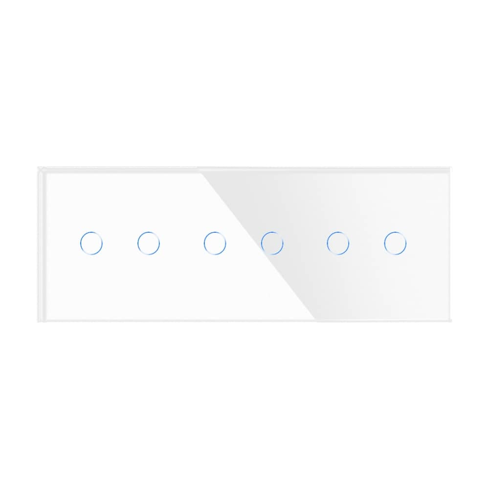 Panou Intrerupator Dublu + Dublu + Dublu cu Touch Din Sticla LUXION — imaginea 2