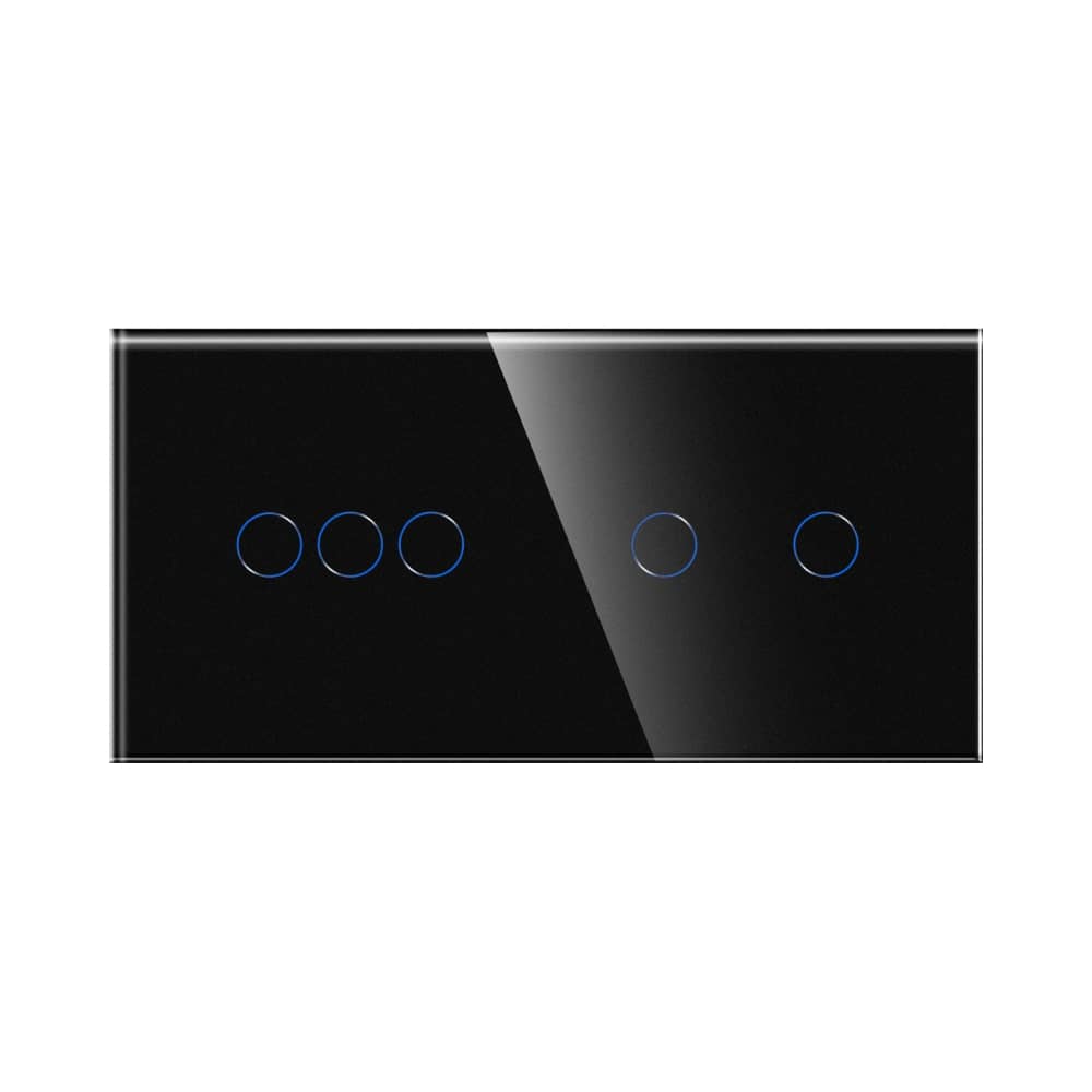 Panou Intrerupator Triplu + Dublu cu Touch Din Sticla LUXION — imaginea 2