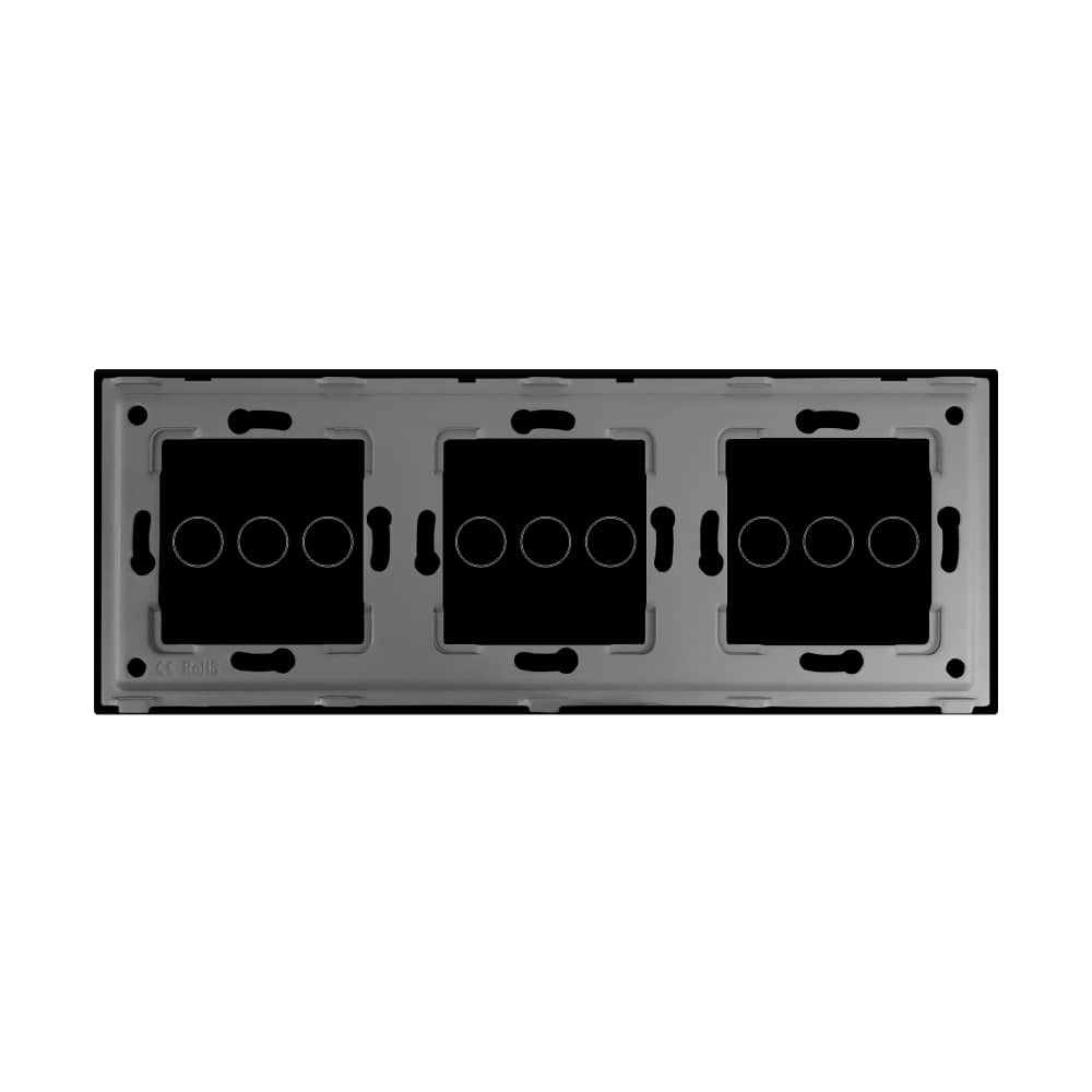 Panou Intrerupator Triplu + Triplu + Triplu cu Touch Din Sticla LUXION — imaginea 4