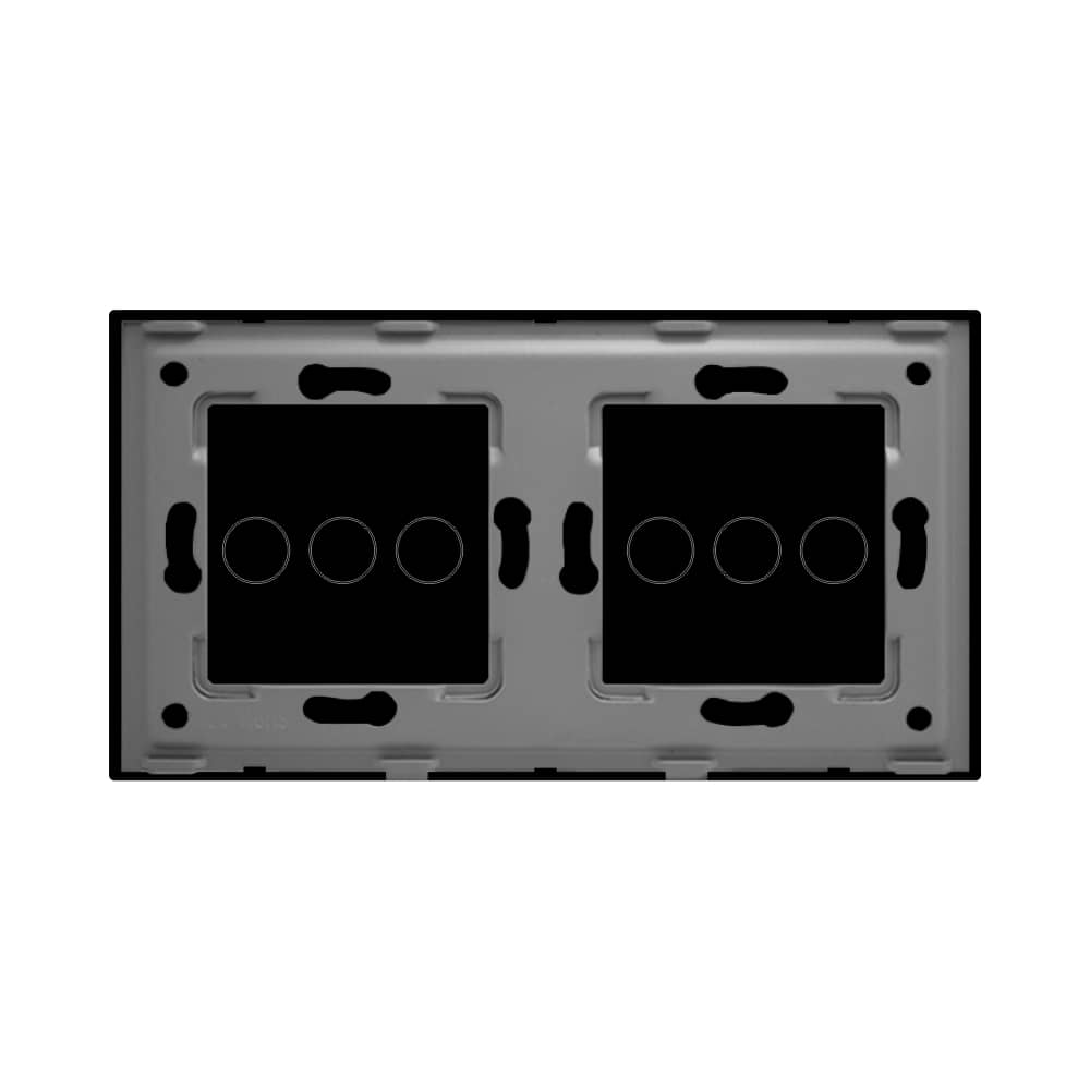 Panou Intrerupator Triplu + Triplu cu Touch Din Sticla LUXION — imaginea 4