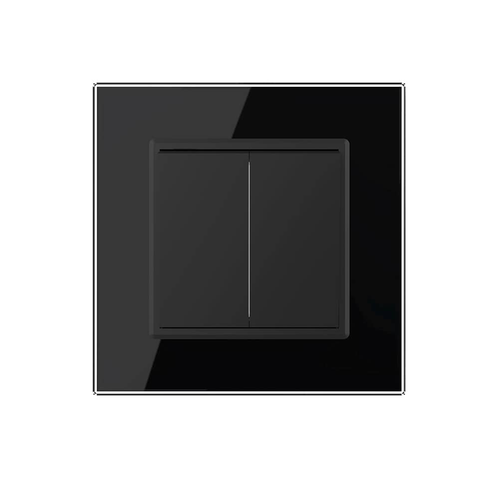 Intrerupator Dublu Mecanic Cap Scara LIVOLO cu Rama din Sticla - Serie Noua — imaginea 2