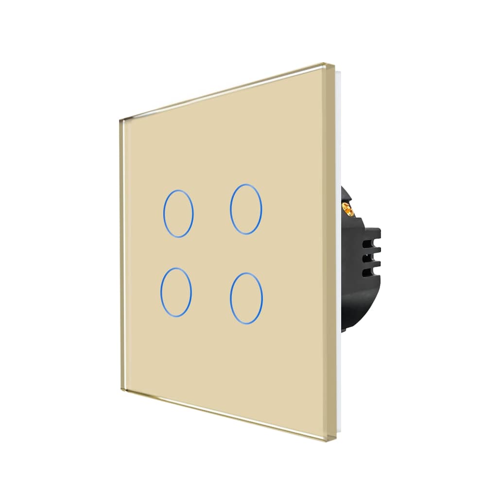 Intrerupator Cvadruplu cu Touch din Sticla LUXION, 500W — imaginea 1