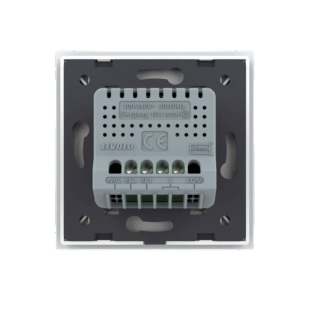 Intrerupator Dublu cu Touch LIVOLO din Sticla - Protocol ZigBee EC — imaginea 4