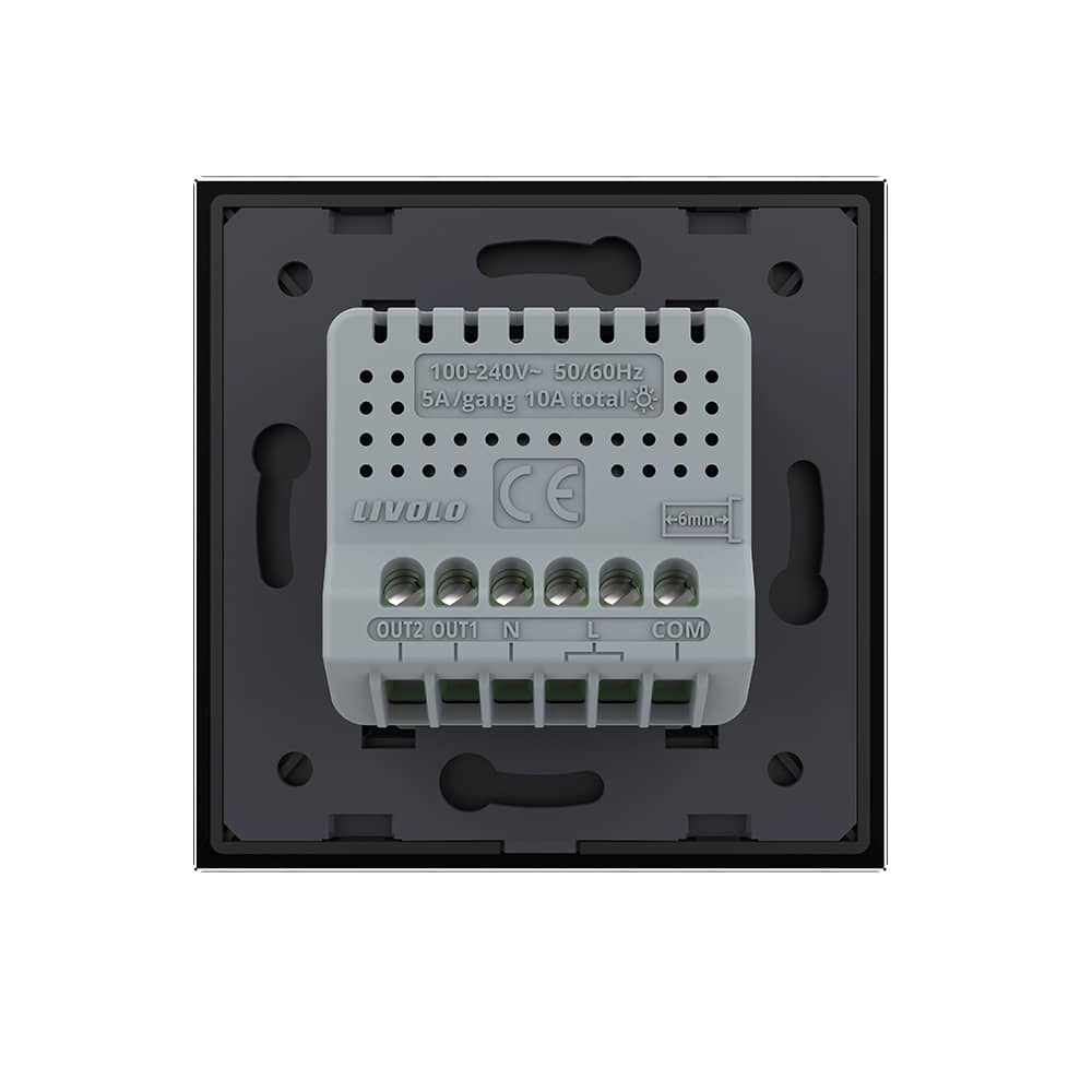 Intrerupator Dublu Draperie cu Touch LIVOLO din Sticla - Protocol ZigBee EC — imaginea 4