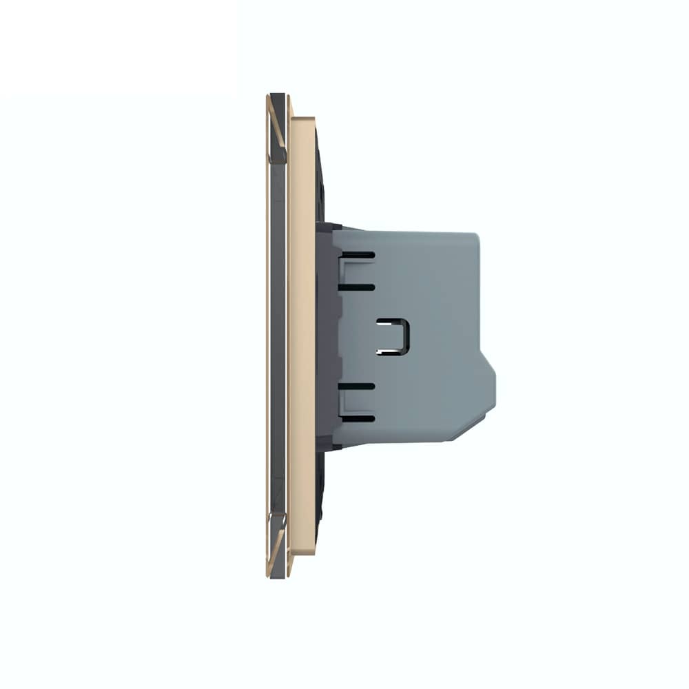 Intrerupator Dublu Cap Scara / Cruce Wireless cu Touch LIVOLO din Sticla – Standard Italian — imaginea 3