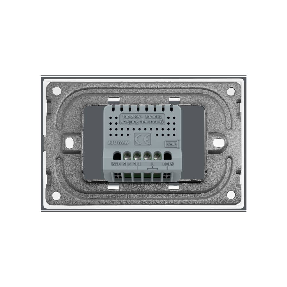 Intrerupator Dublu cu Touch LIVOLO din Sticla – Standard Italian — imaginea 4