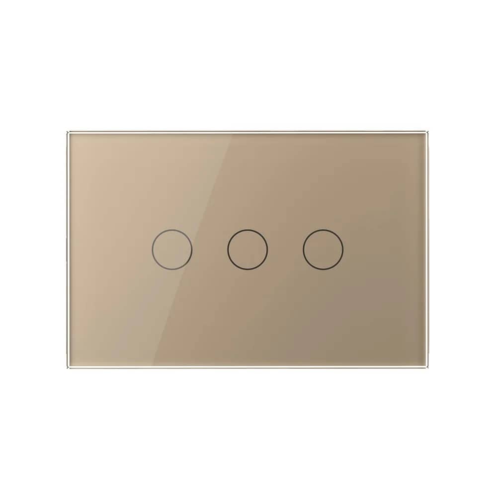 Intrerupator Triplu Cap Scara / Cruce cu Touch LIVOLO din Sticla, Standard Italian - protocol ZigBee EC — imaginea 2