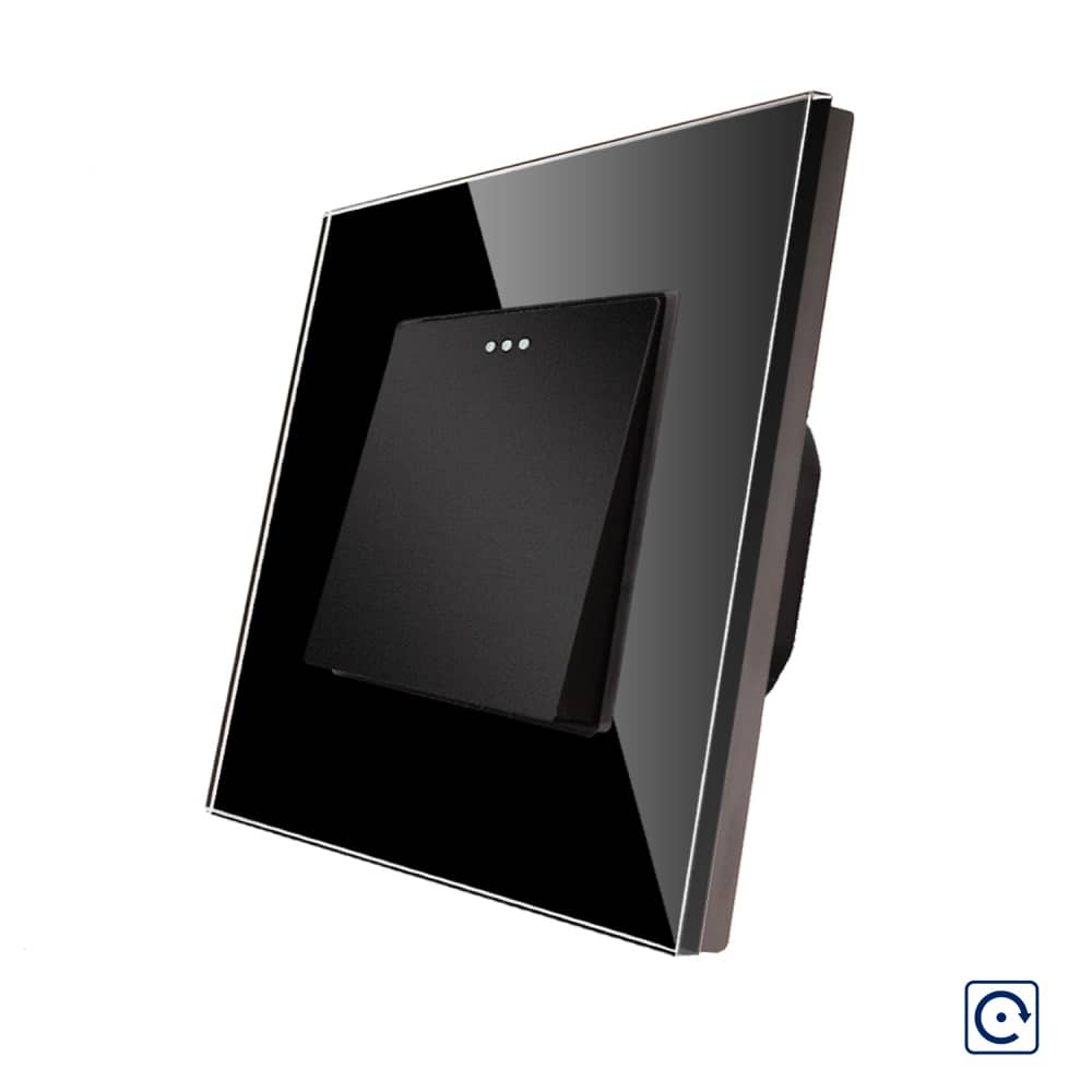 Intrerupator Simplu Mecanic cu Reset / Revenire LUXION cu Rama din Sticla — imaginea 1