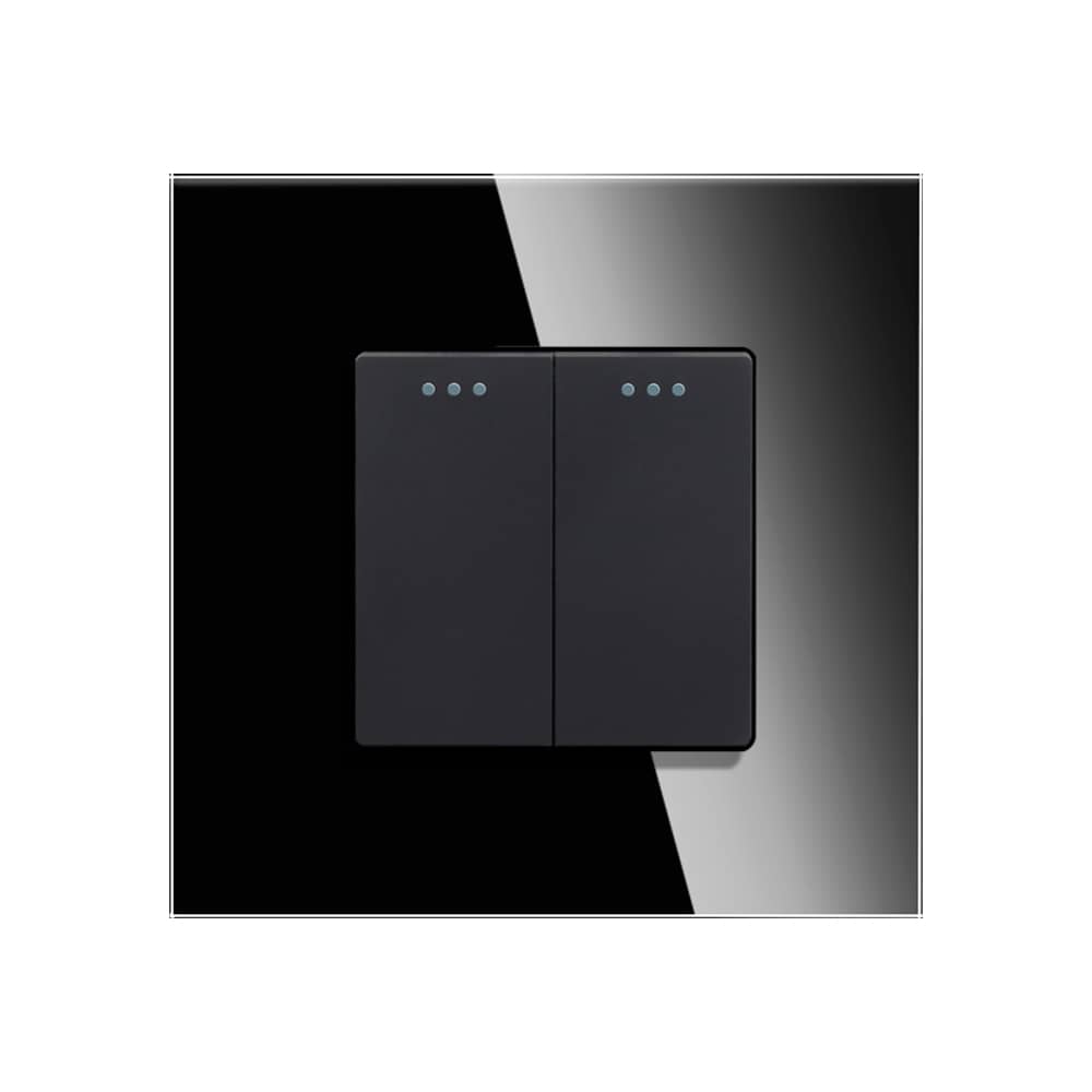 Intrerupator Dublu Mecanic cu Reset / Revenire LUXION cu Rama din Sticla — imaginea 2