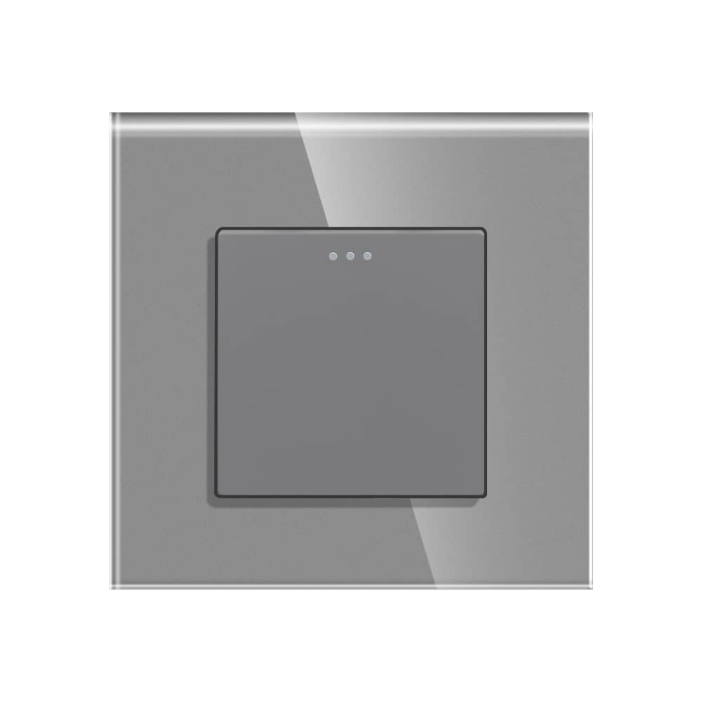 Intrerupator Simplu Mecanic cu Reset / Revenire LUXION cu Rama din Sticla — imaginea 2