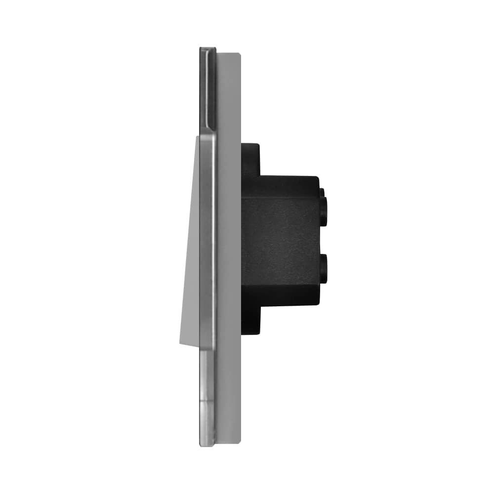 Intrerupator Dublu Mecanic cu Reset / Revenire LUXION cu Rama din Sticla — imaginea 3