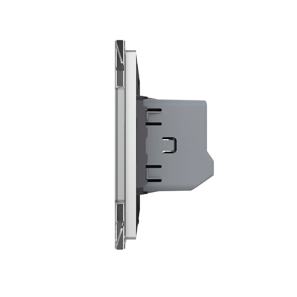 Intrerupator Simplu Cap Scara / Cruce cu Touch LIVOLO cu Rama din Sticla - Protocol Zigbee EC — imaginea 3