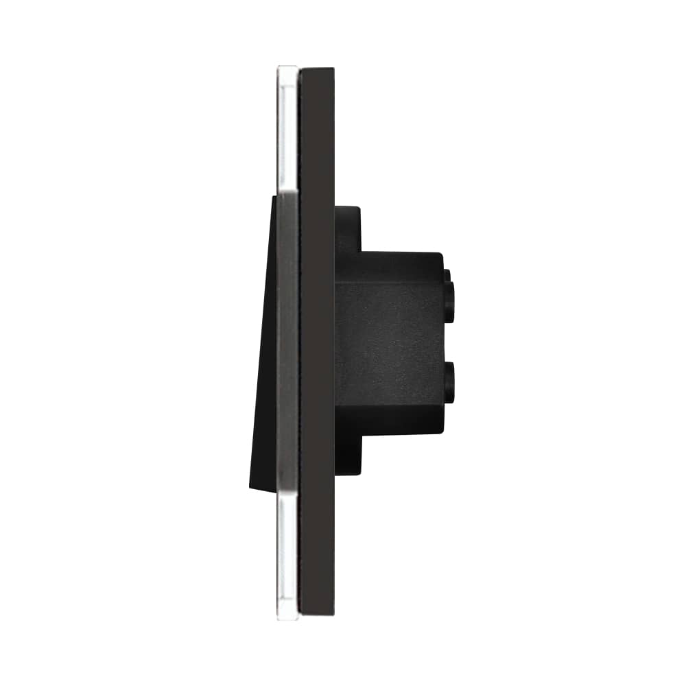 Intrerupator Simplu Mecanic cu Reset / Revenire LUXION cu Rama din Sticla — imaginea 3