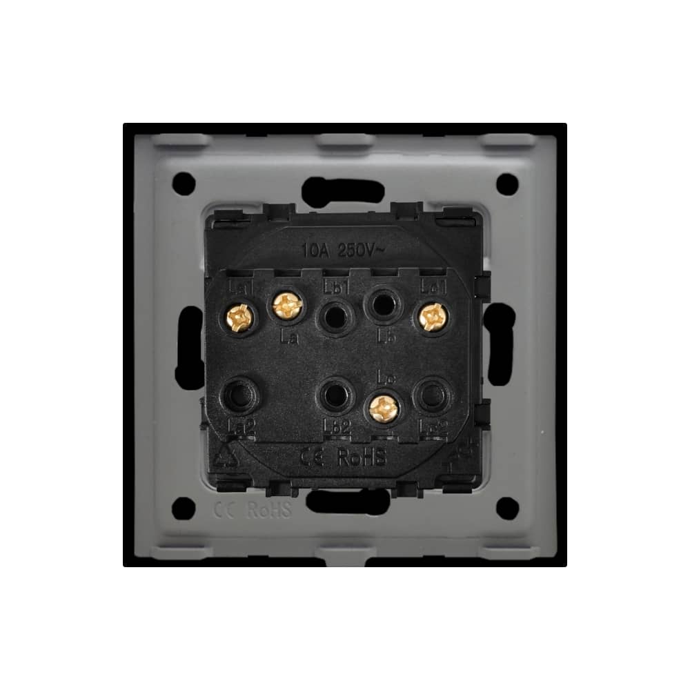 Intrerupator Dublu Mecanic cu Reset / Revenire LUXION cu Rama din Sticla — imaginea 4