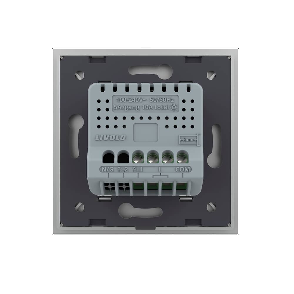 Intrerupator Simplu Cap Scara / Cruce cu Touch LIVOLO cu Rama din Sticla - Protocol Zigbee EC — imaginea 4