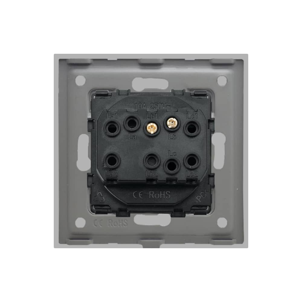 Intrerupator Simplu Mecanic cu Reset / Revenire LUXION cu Rama din Sticla — imaginea 4