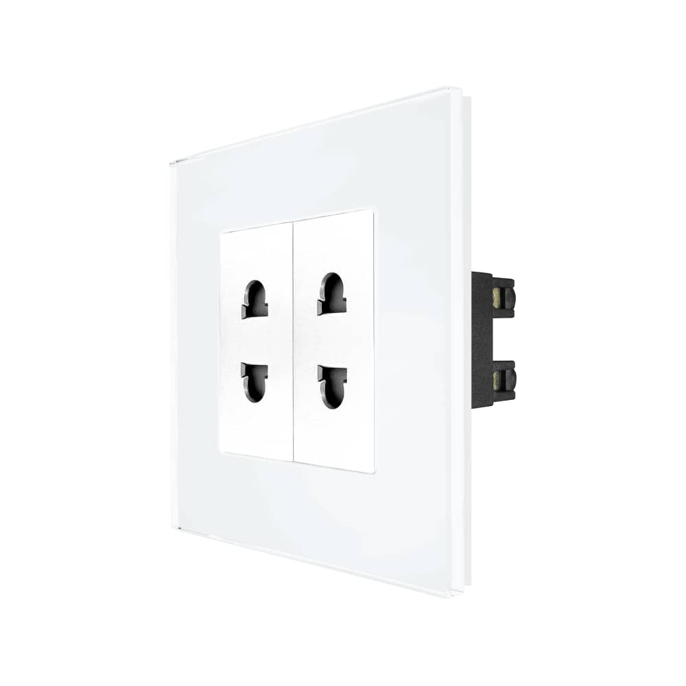 Priza Dubla cu Module Inguste cu Rama din Sticla LUXION — imaginea 1