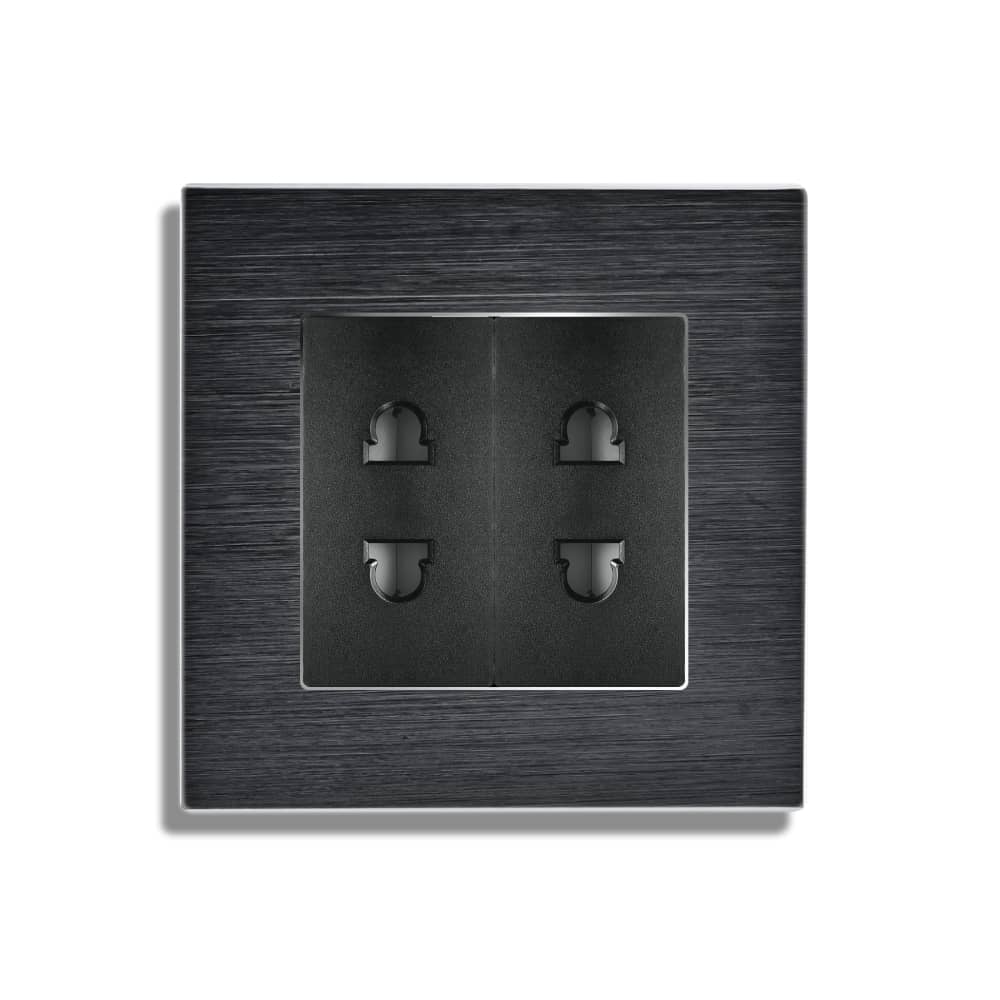 Priza Dubla cu Module Inguste cu Rama din Aluminiu LUXION — imaginea 2