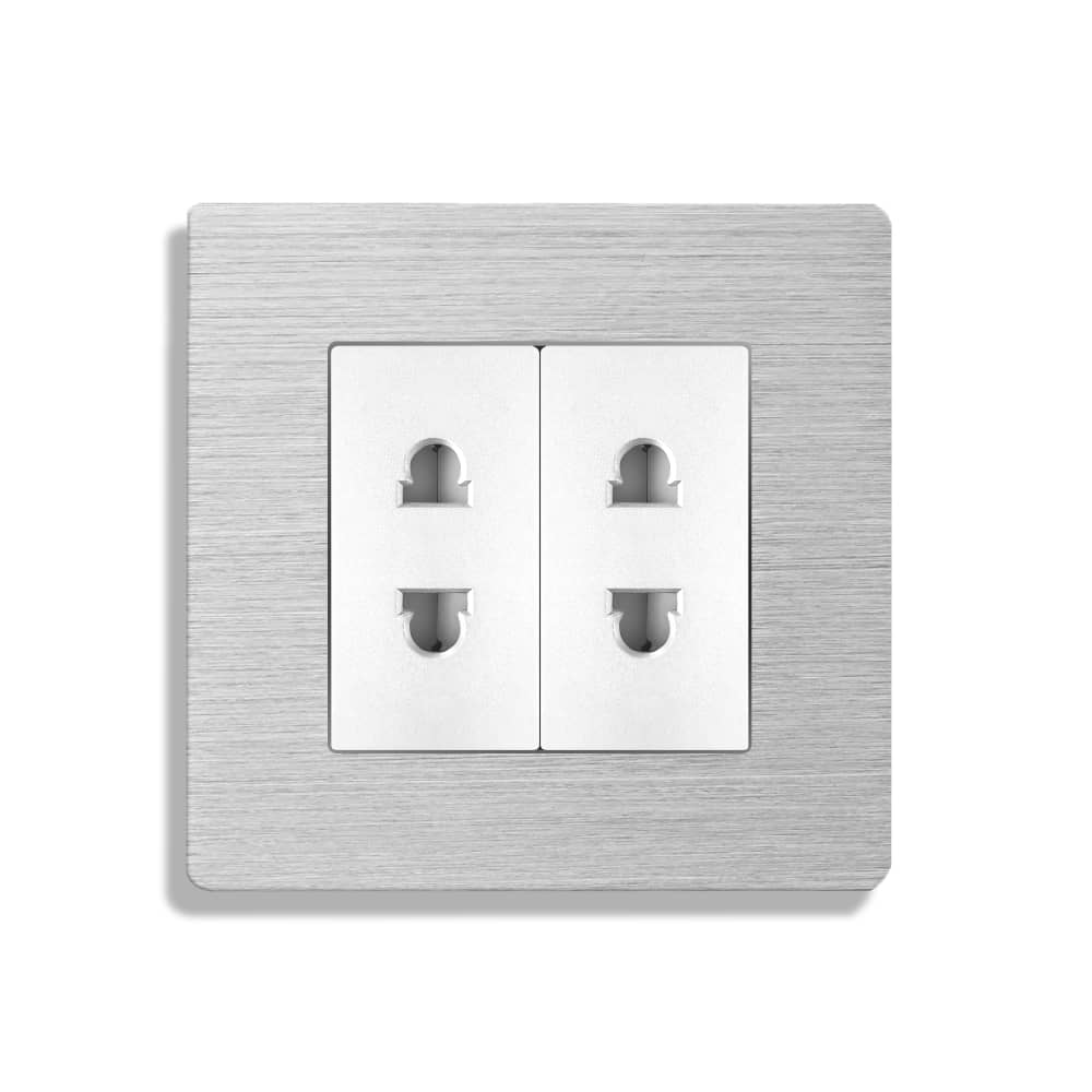 Priza Dubla cu Module Inguste cu Rama din Aluminiu LUXION — imaginea 2