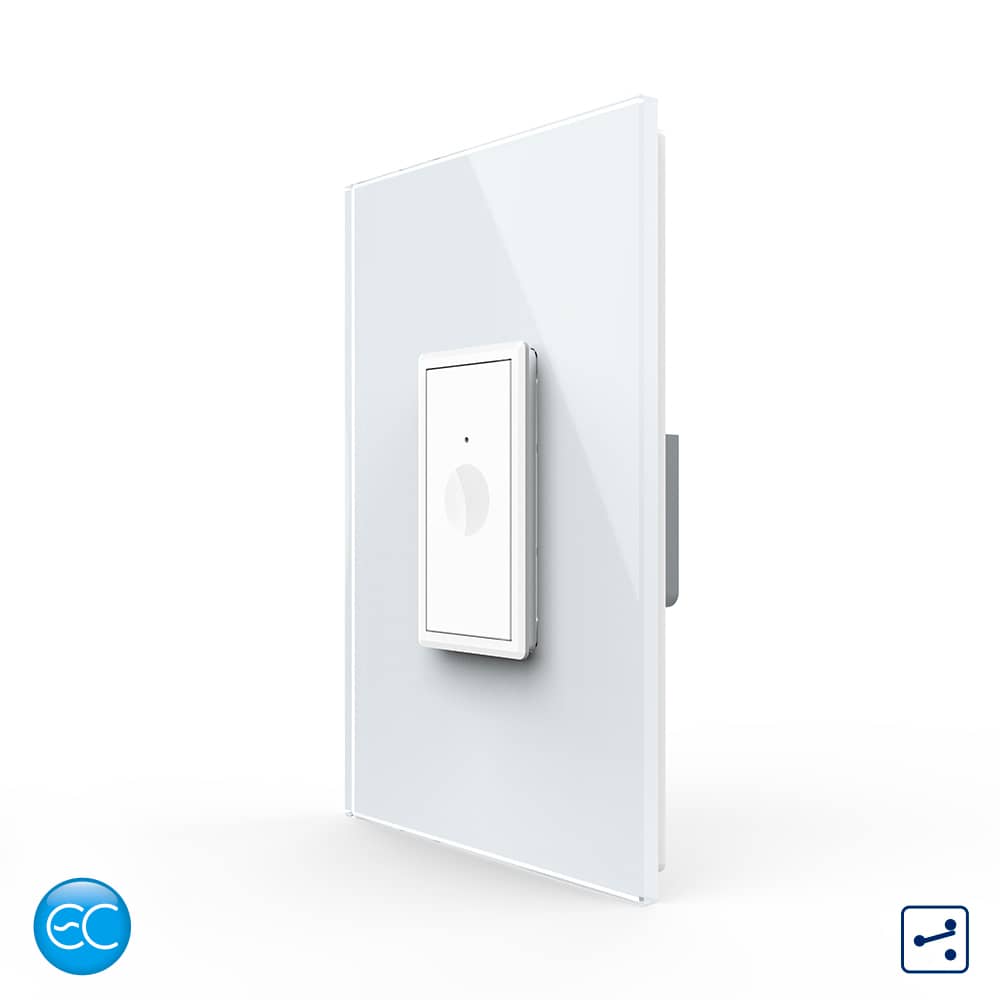 Intrerupator Simplu Cap Scara / Cruce cu Touch Livolo cu Rama Din Sticla 1M, Zigbee EC - Serie Noua — imaginea 1