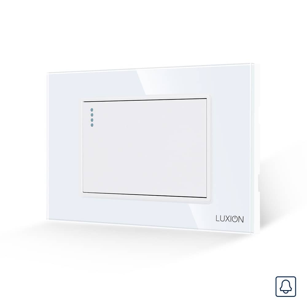 Intrerupator cu Revenire (Sonerie) Mecanic LUXION cu Rama din Sticla, Standard Italian, 3M — imaginea 1