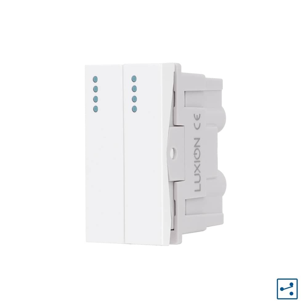 Modul Intrerupator Dublu Cap-Scara Mecanic 2M / 1M LUXION, Standard Italian — imaginea 1