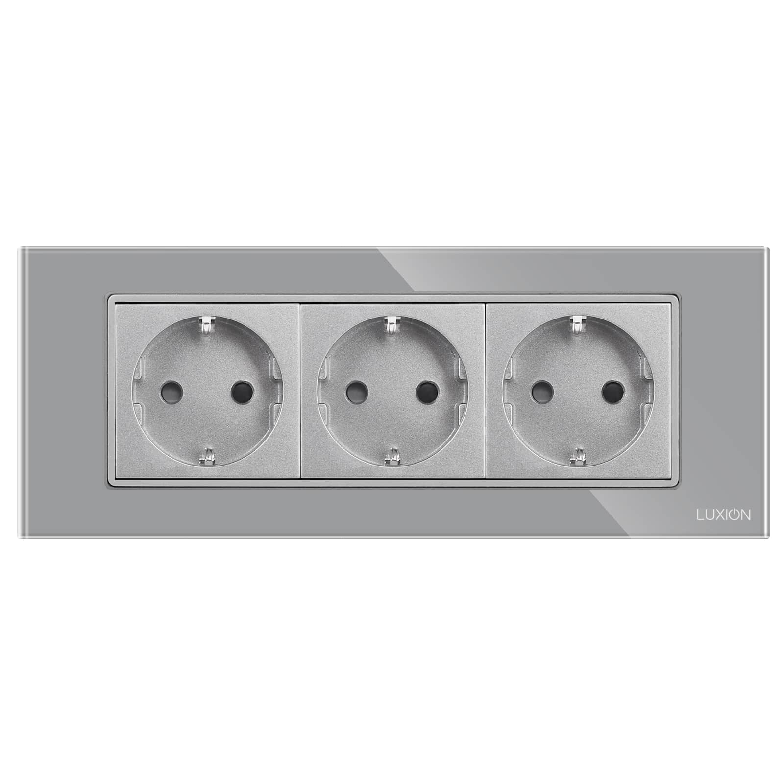 Priza Tripla cu Rama din Sticla LUXION, Standard Italian, 6M — imaginea 2