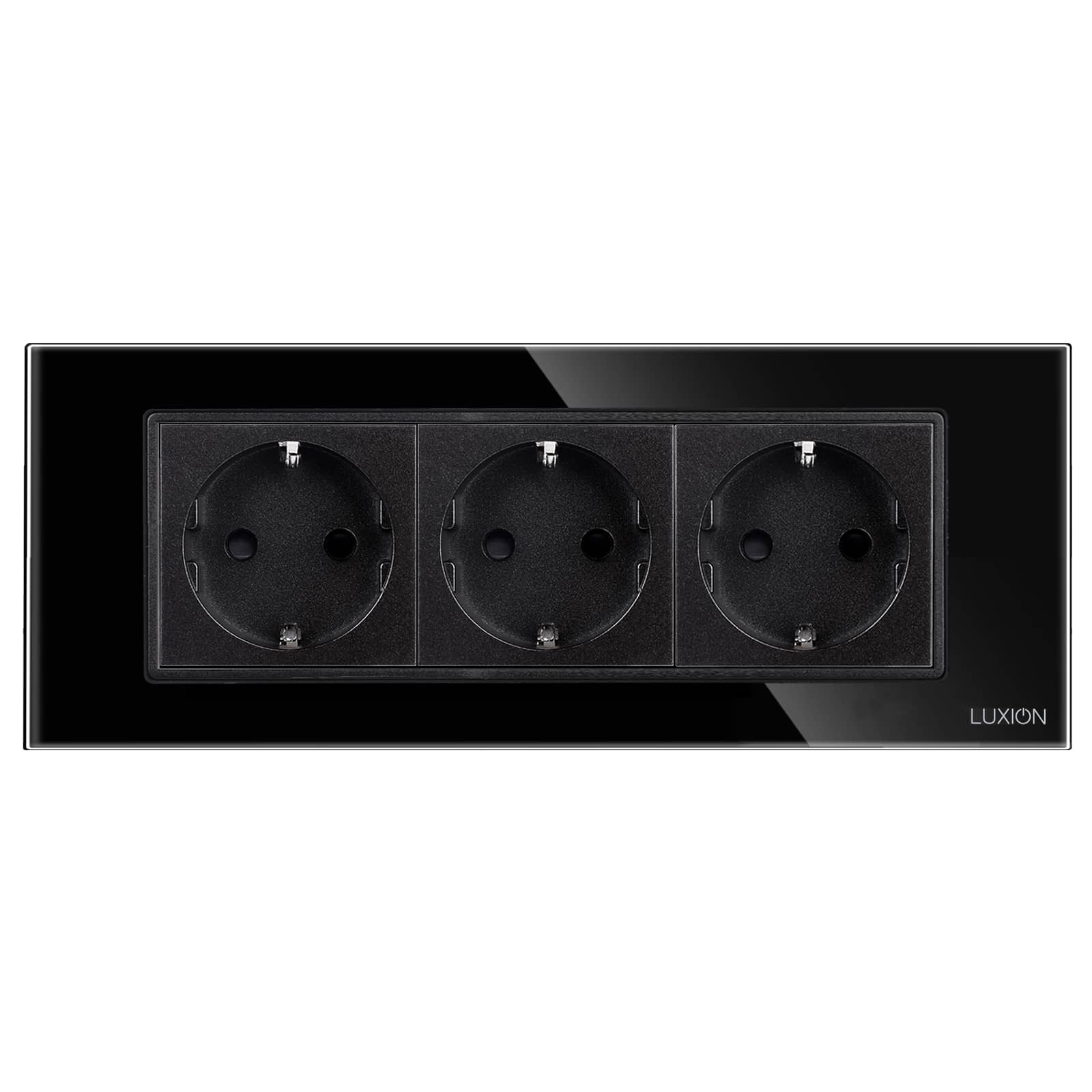 Priza Tripla cu Rama din Sticla LUXION, Standard Italian, 6M — imaginea 2