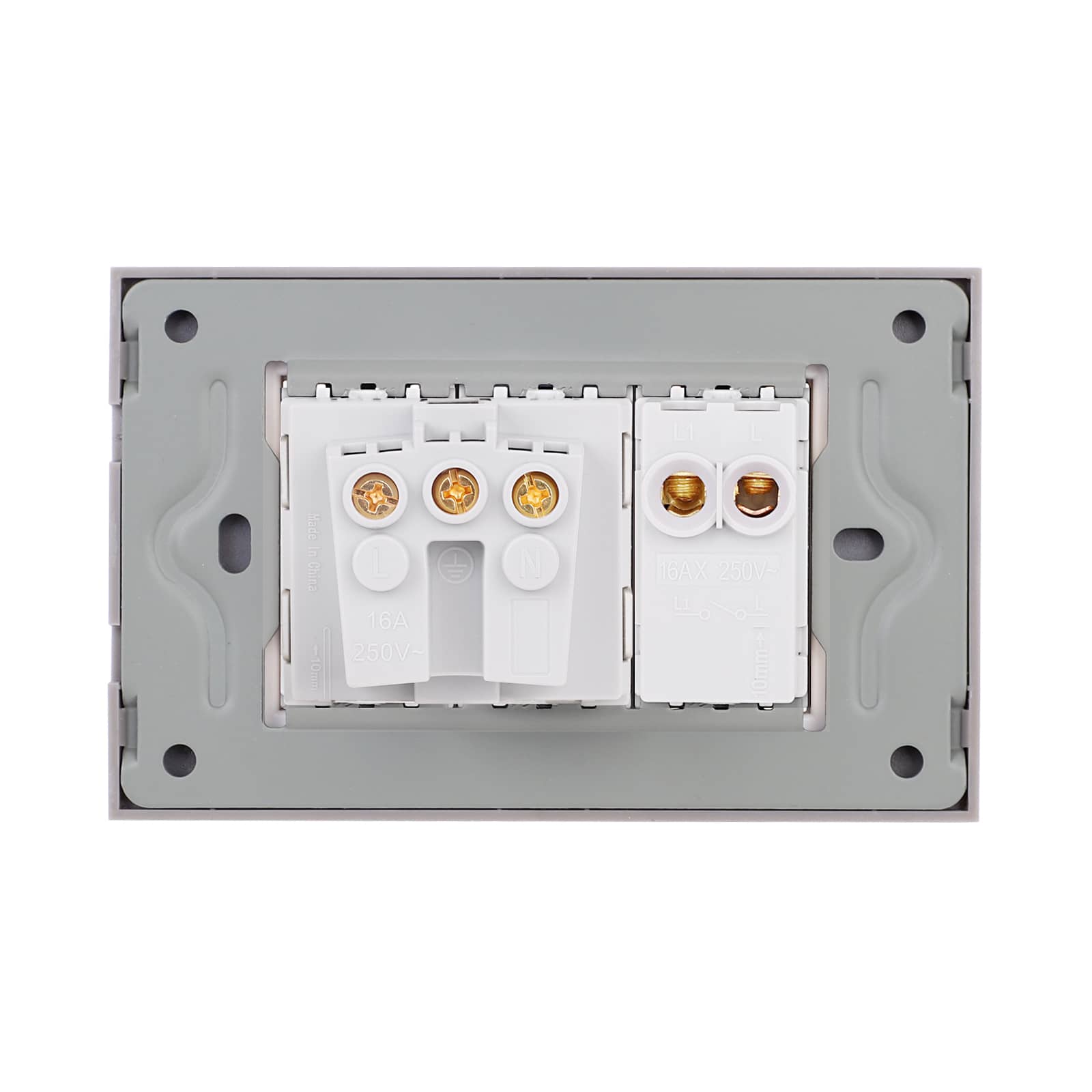 Intrerupator Simplu + Priza cu Rama din Sticla LUXION, Standard Italian, 3M — imaginea 4