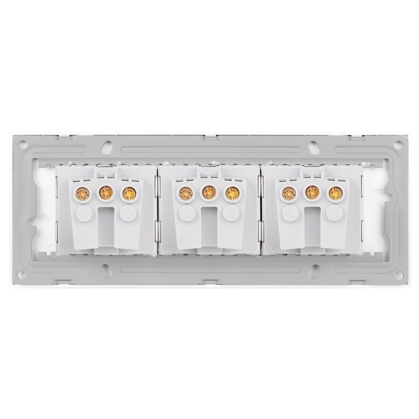 Priza Tripla cu Rama din Sticla LUXION, Standard Italian, 6M — imaginea 4