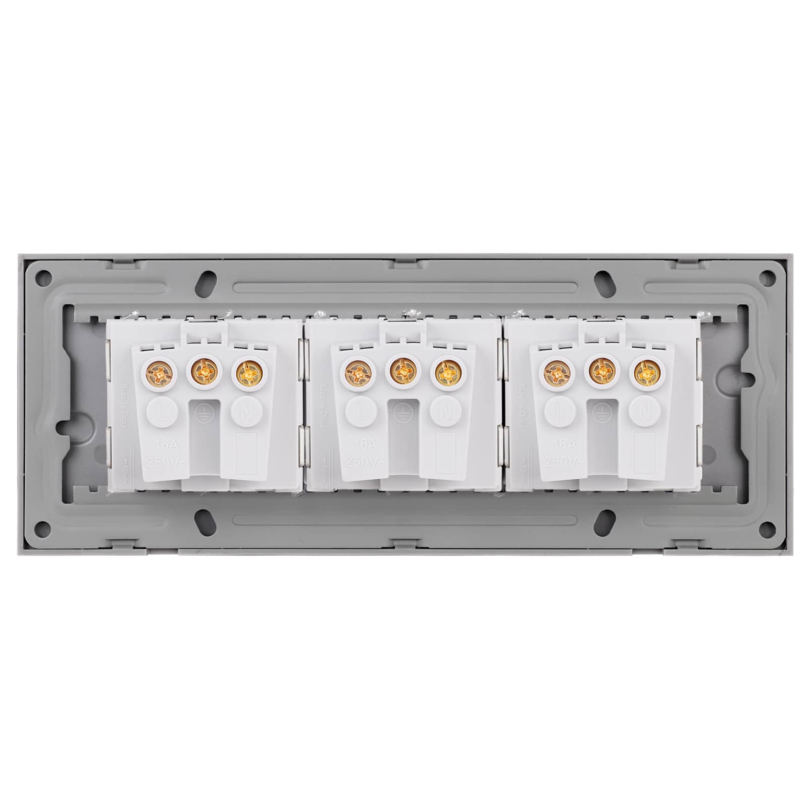 Priza Tripla cu Rama din Sticla LUXION, Standard Italian, 6M — imaginea 4