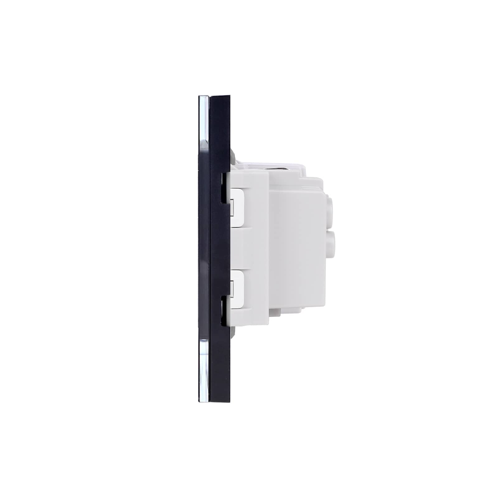 Intrerupator Dublu + Priza cu Rama din Sticla LUXION, Standard Italian, 3M — imaginea 3