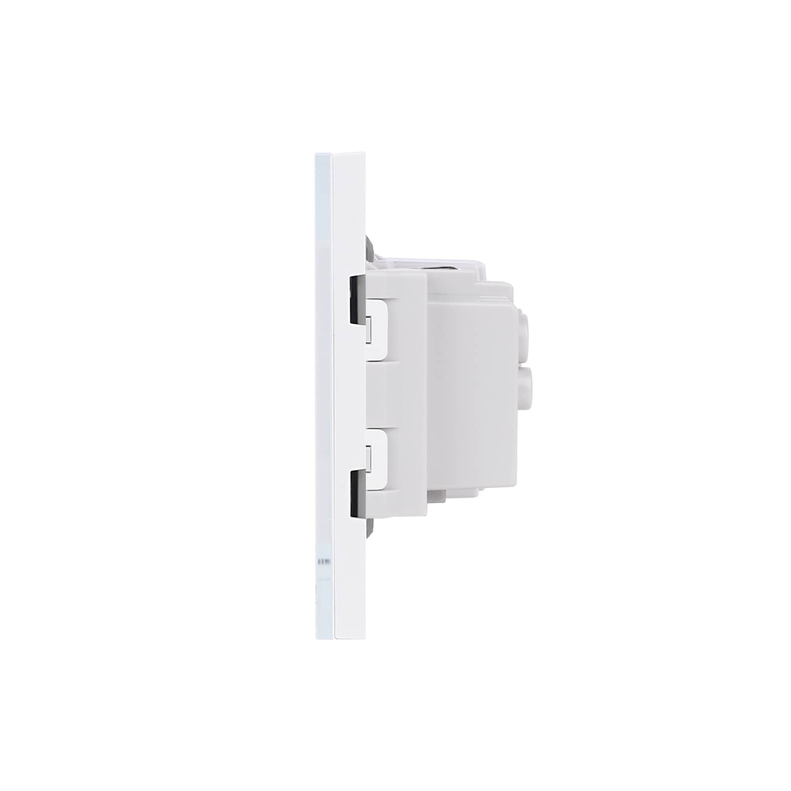Intrerupator Dublu + 2 Prize cu Rama din Sticla LUXION, Standard Italian, 6M — imaginea 3