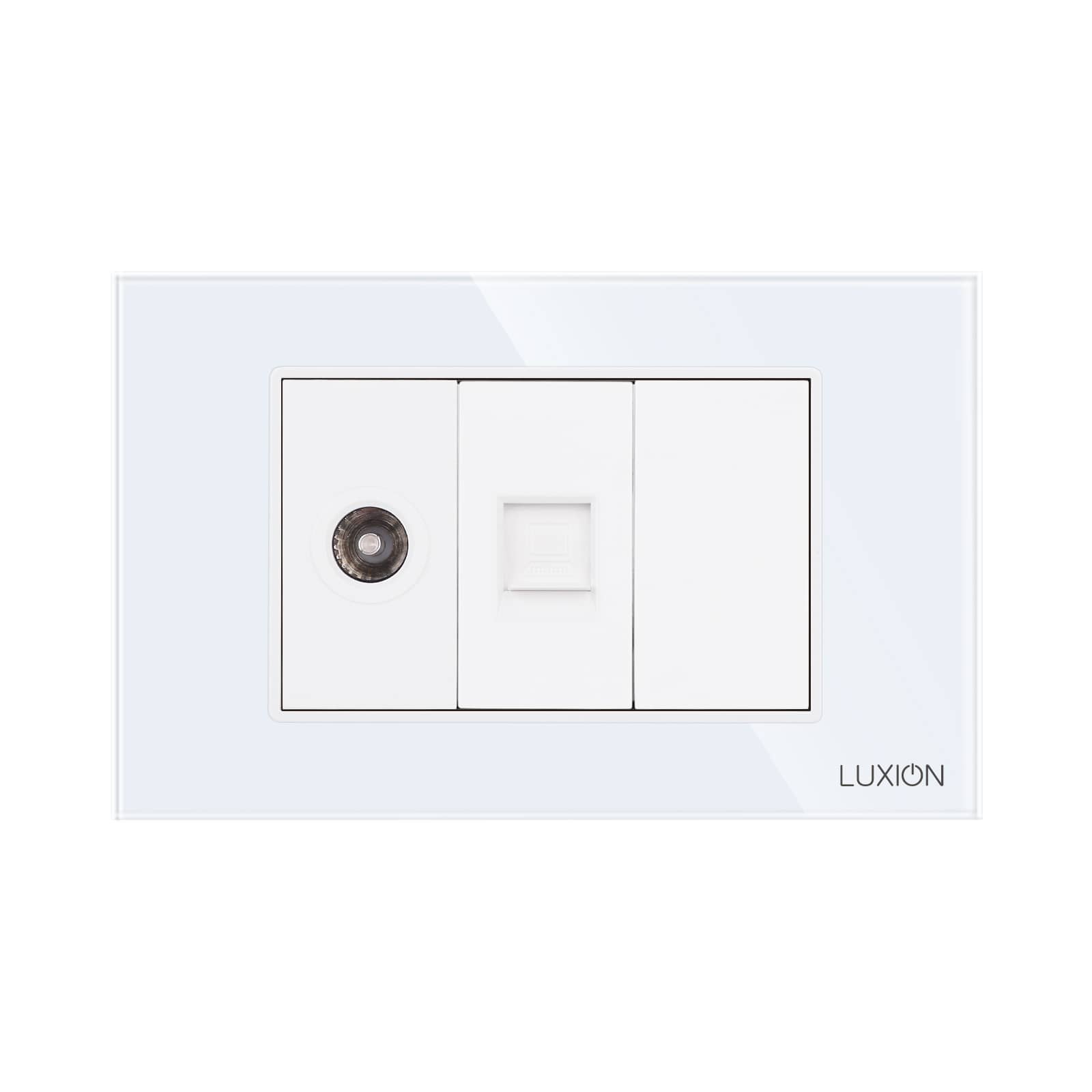 Priza TV + Internet cu Rama din Sticla LUXION, Standard Italian, 3M — imaginea 2