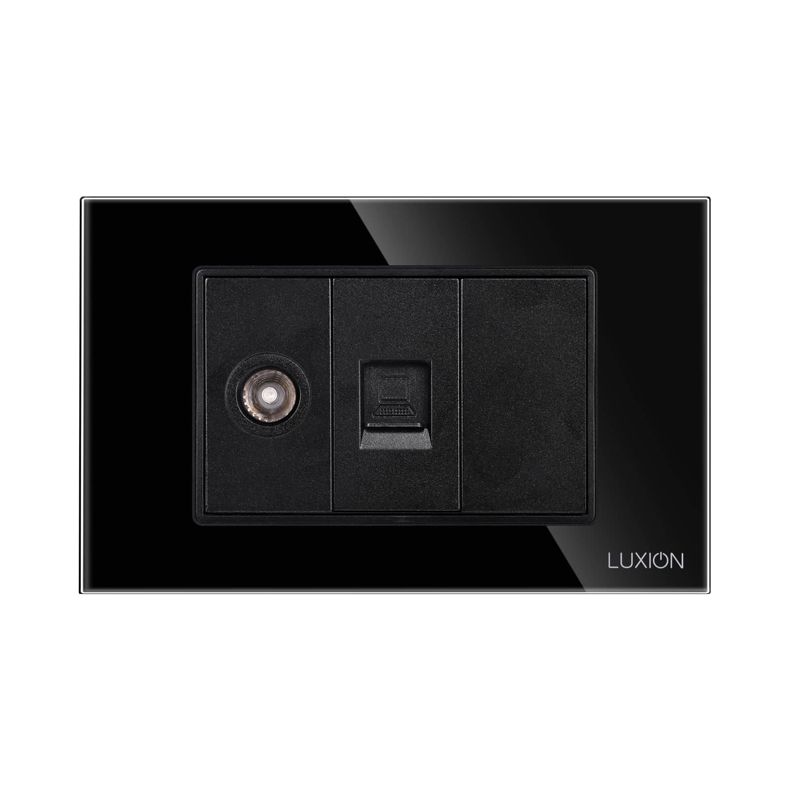 Priza TV + Internet cu Rama din Sticla LUXION, Standard Italian, 3M — imaginea 2