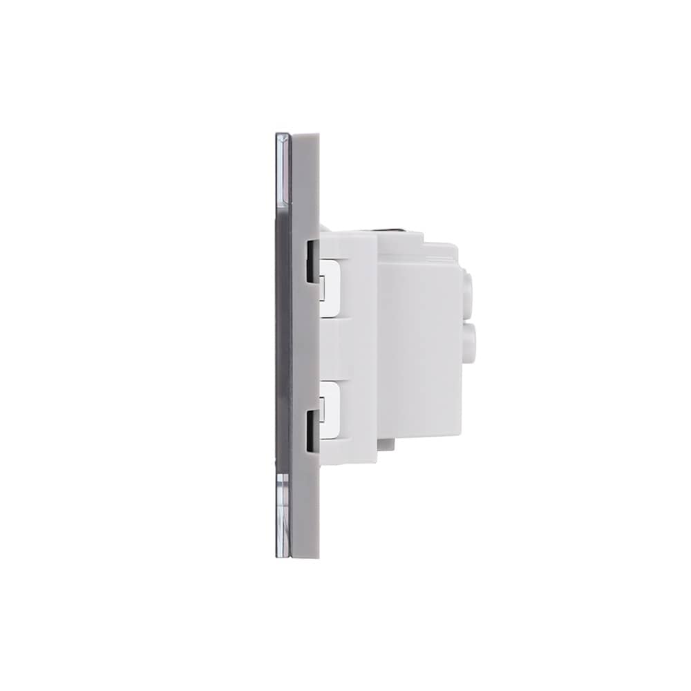 Priza Dubla cu Rama din Sticla LUXION, Standard Italian, 4M — imaginea 3