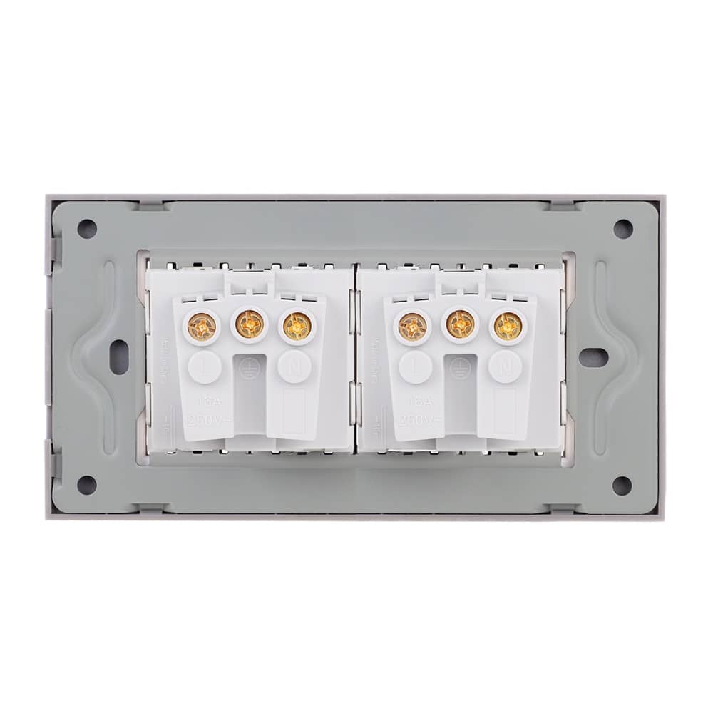 Priza Dubla cu Rama din Sticla LUXION, Standard Italian, 4M — imaginea 4