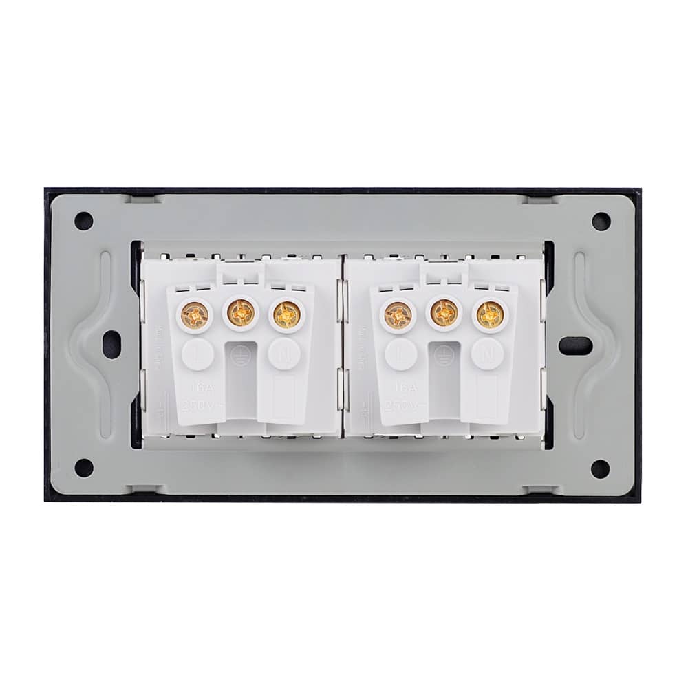 Priza Dubla cu Rama din Sticla LUXION, Standard Italian, 4M — imaginea 4