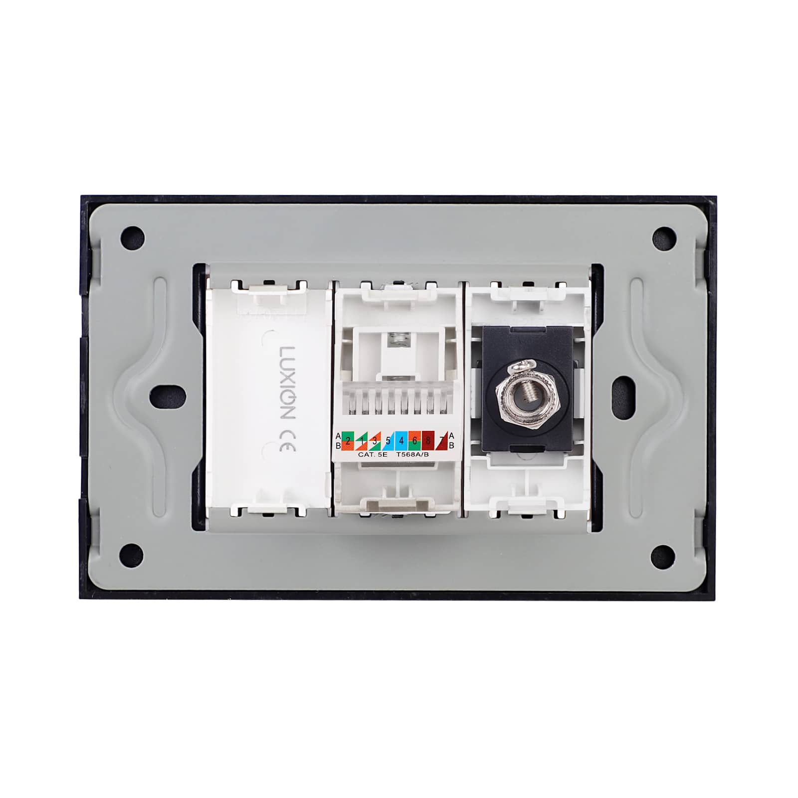Priza TV + Internet cu Rama din Sticla LUXION, Standard Italian, 3M — imaginea 4