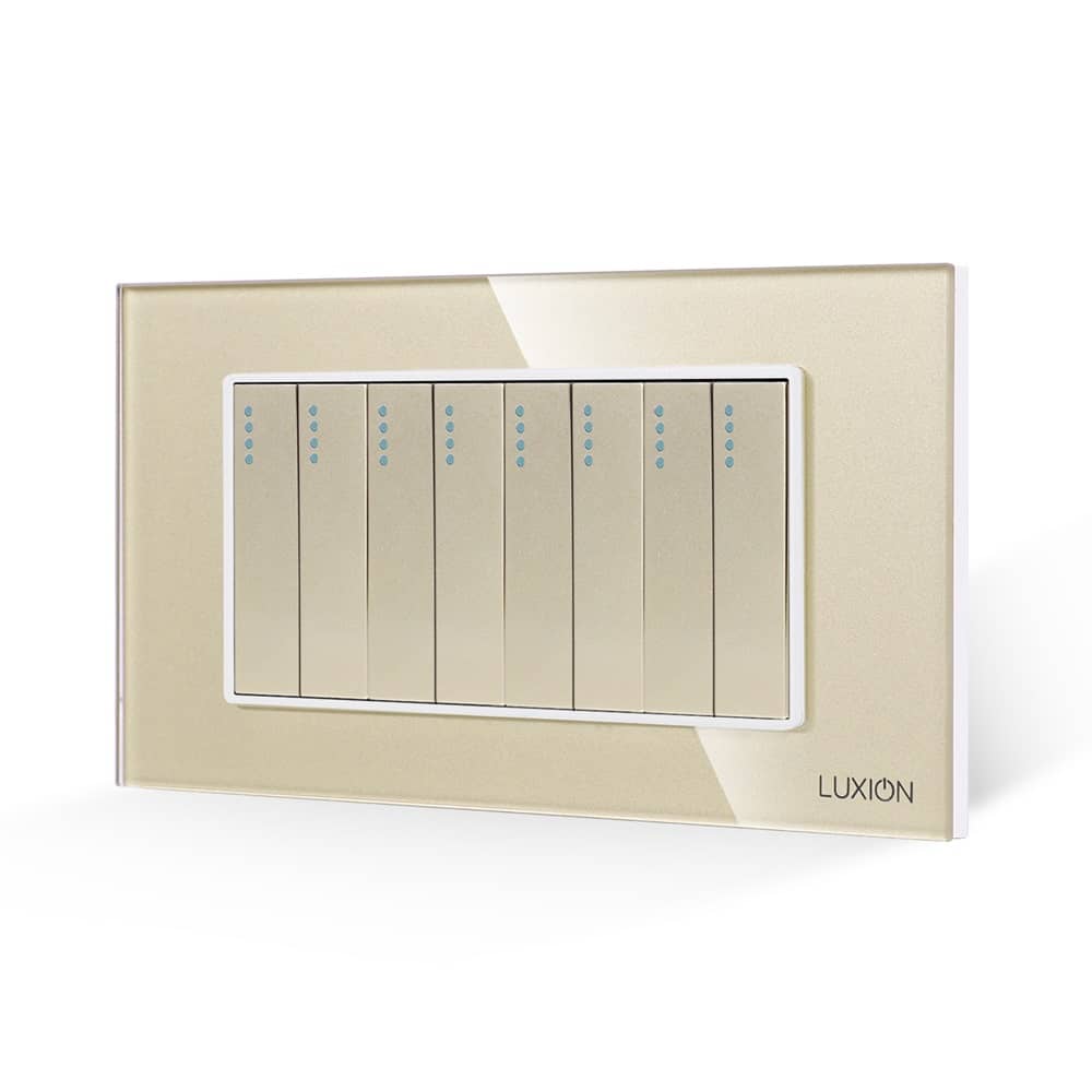 Intrerupator Mecanic 8 Posturi LUXION cu Rama din Sticla, Standard Italian, 4M — imaginea 1