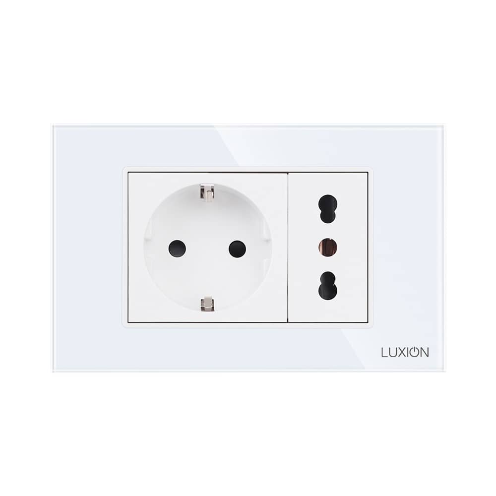 Priza Schuko + Universala Italiana cu Rama din Sticla LUXION, Standard Italian, 3M — imaginea 2