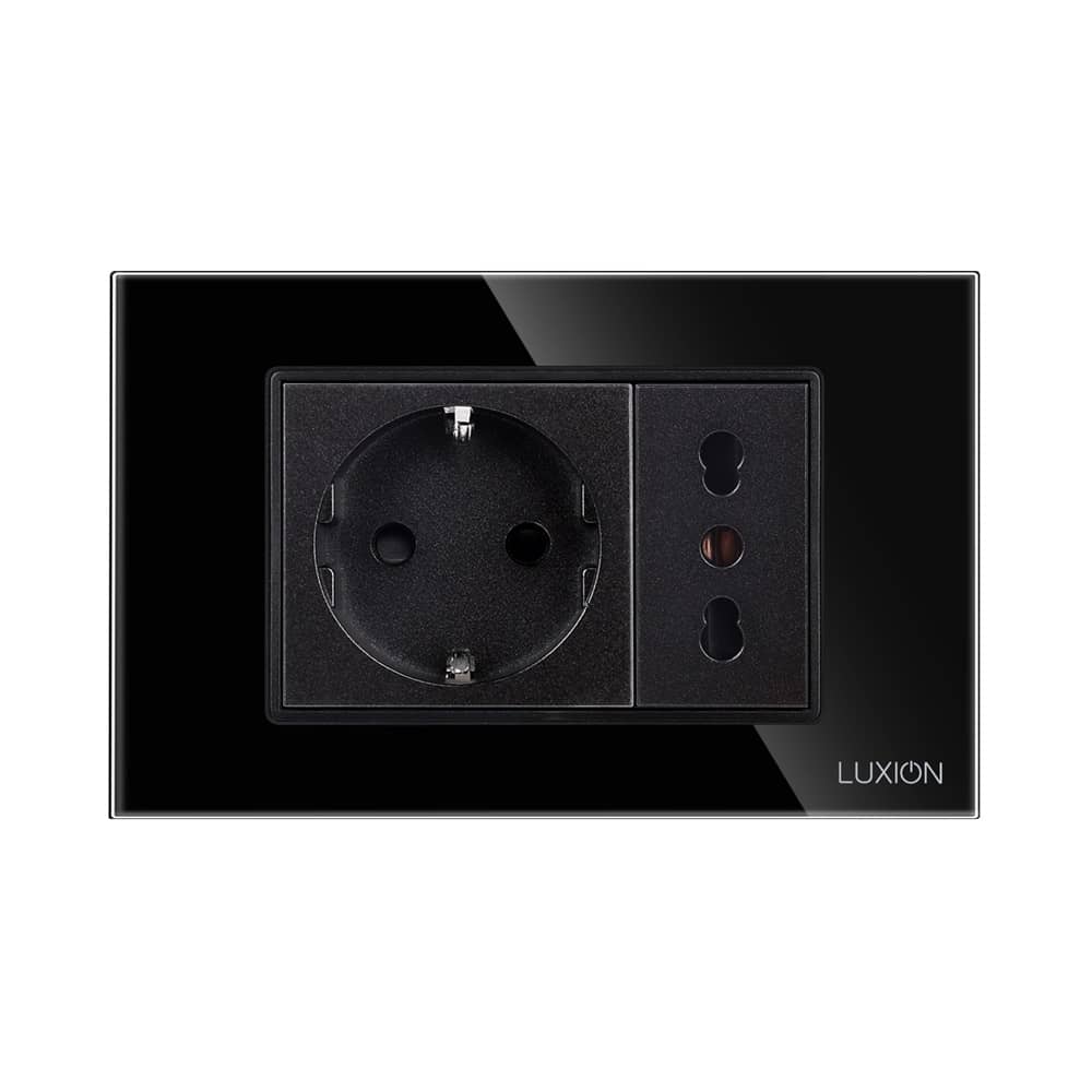 Priza Schuko + Universala Italiana cu Rama din Sticla LUXION, Standard Italian, 3M — imaginea 2