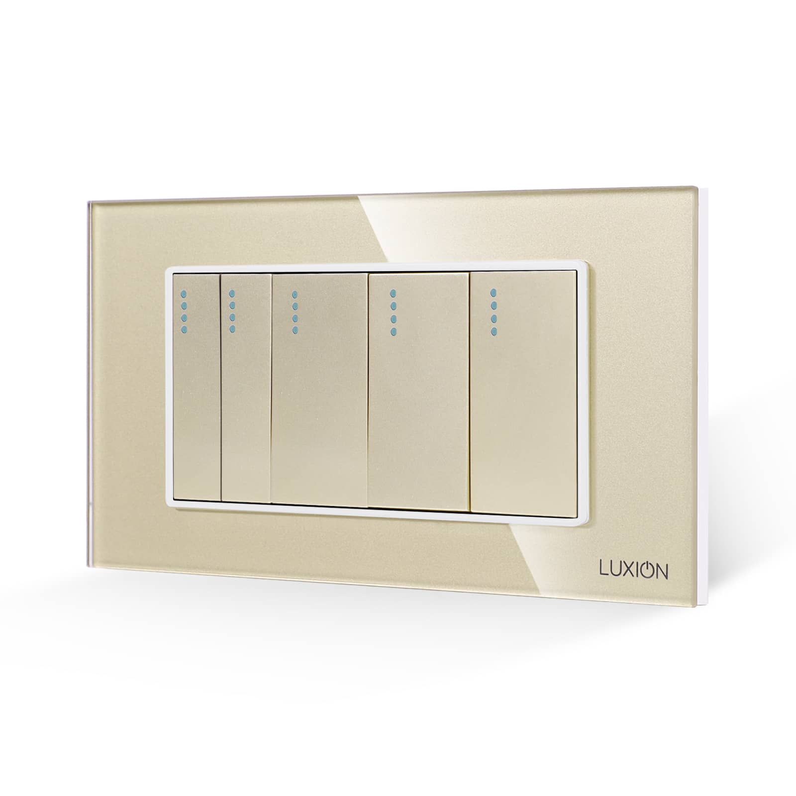 Intrerupator Mecanic 5 Posturi LUXION cu Rama din Sticla, Standard Italian, 4M — imaginea 1