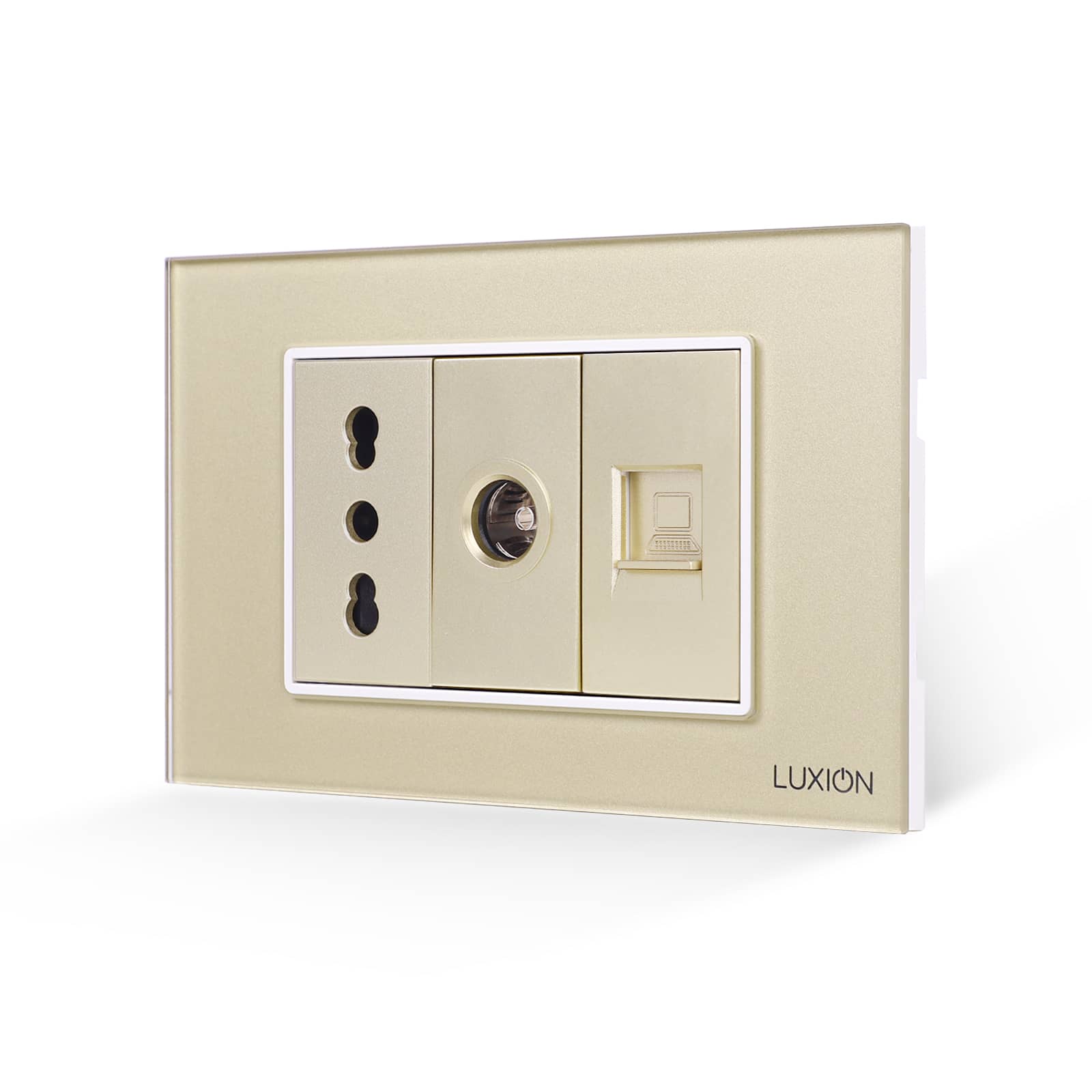 Priza Ingusta + TV + Internet cu Rama din Sticla LUXION, Standard Italian, 3M — imaginea 1