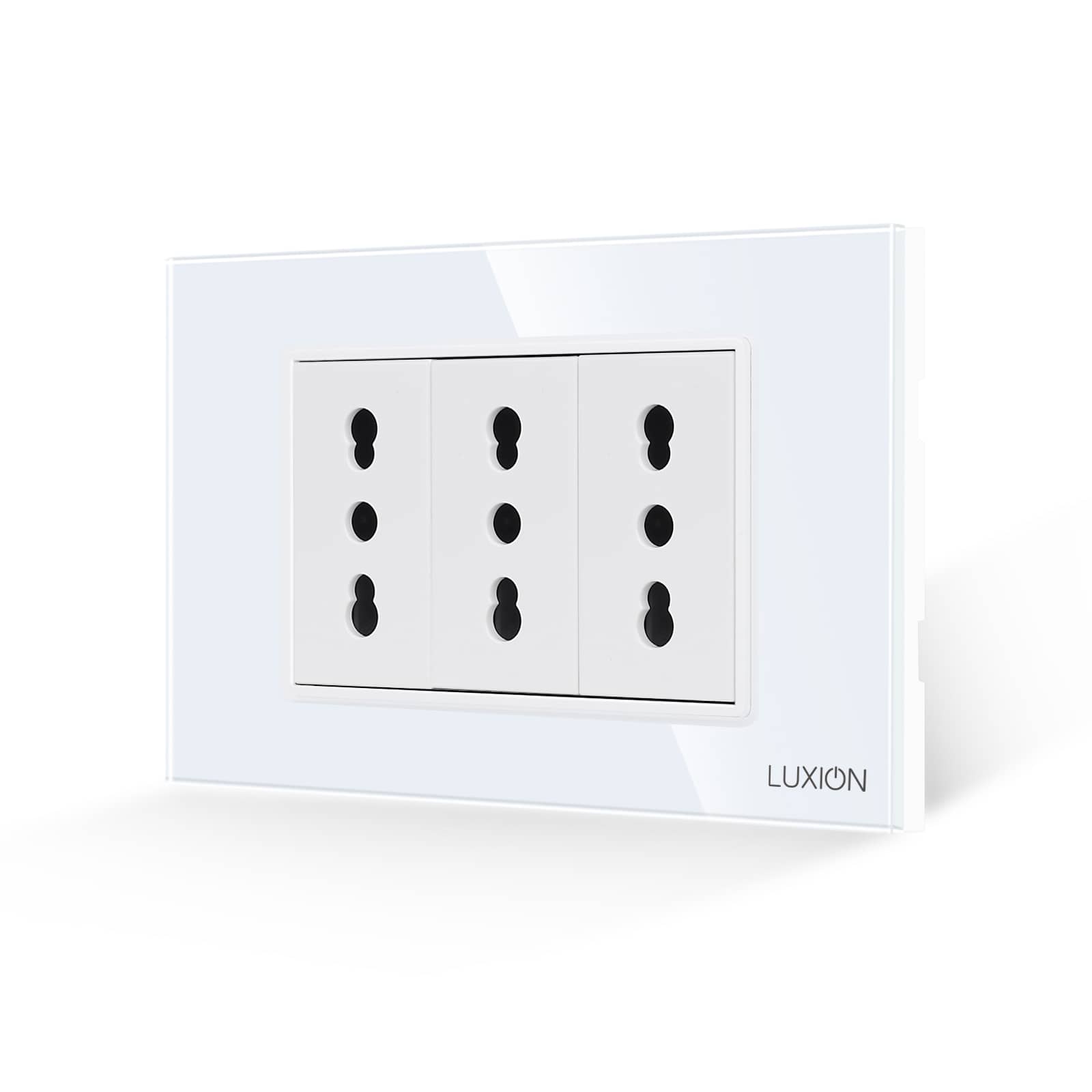 Priza Tripla cu Rama din Sticla LUXION, Standard Italian, 3M — imaginea 1