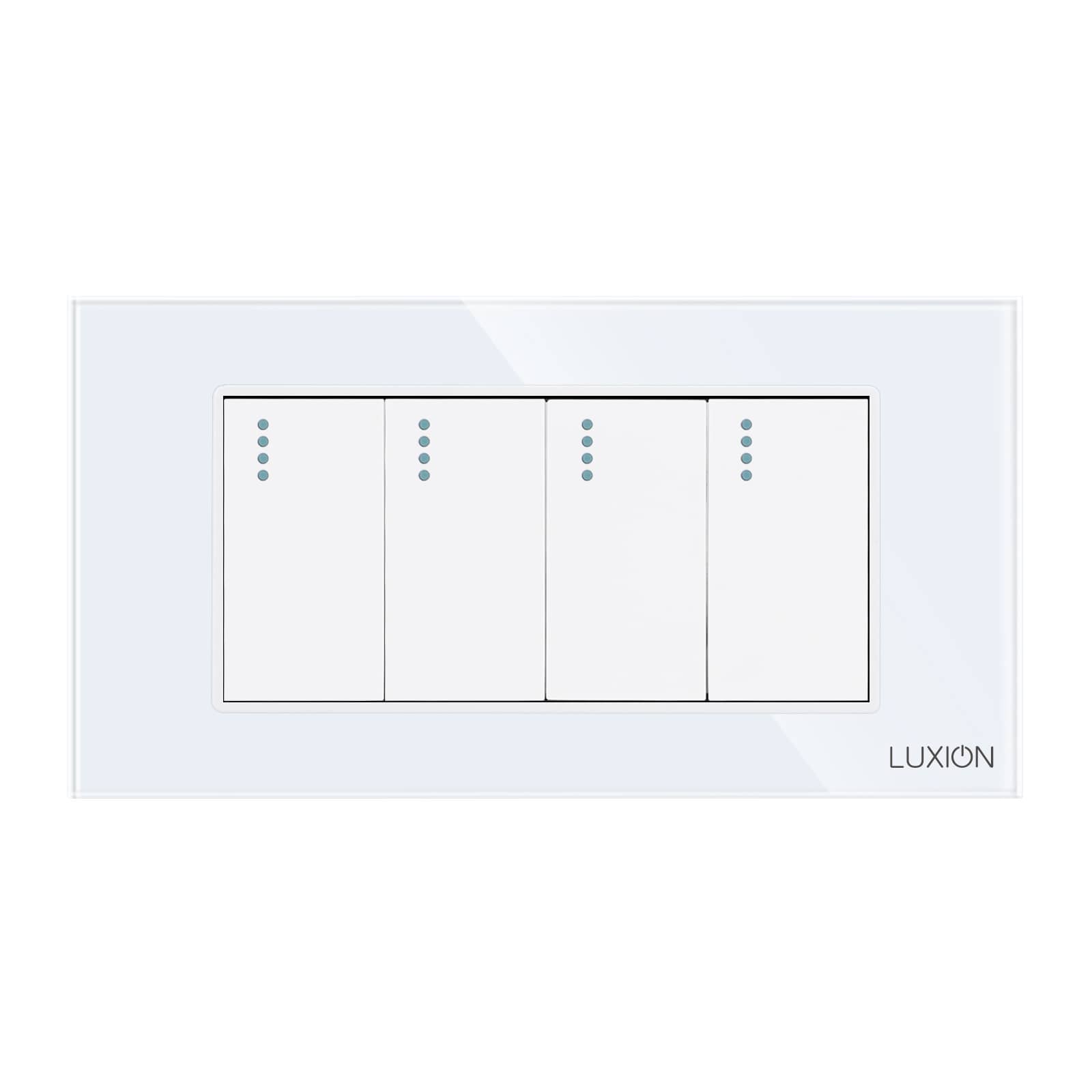 Intrerupator Cvadruplu Mecanic LUXION cu Rama din Sticla, Standard Italian, 4M — imaginea 2