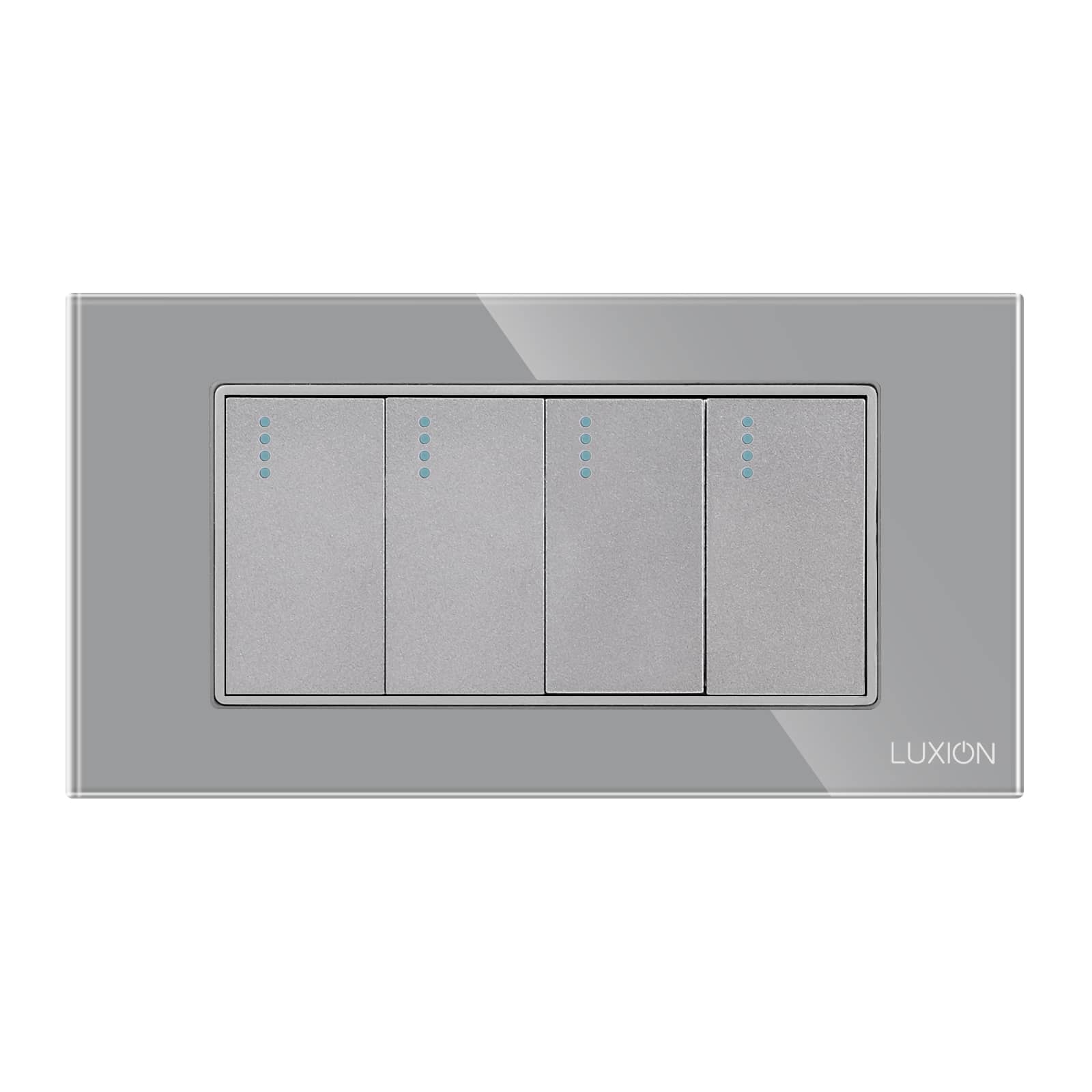 Intrerupator Cvadruplu Mecanic LUXION cu Rama din Sticla, Standard Italian, 4M — imaginea 2