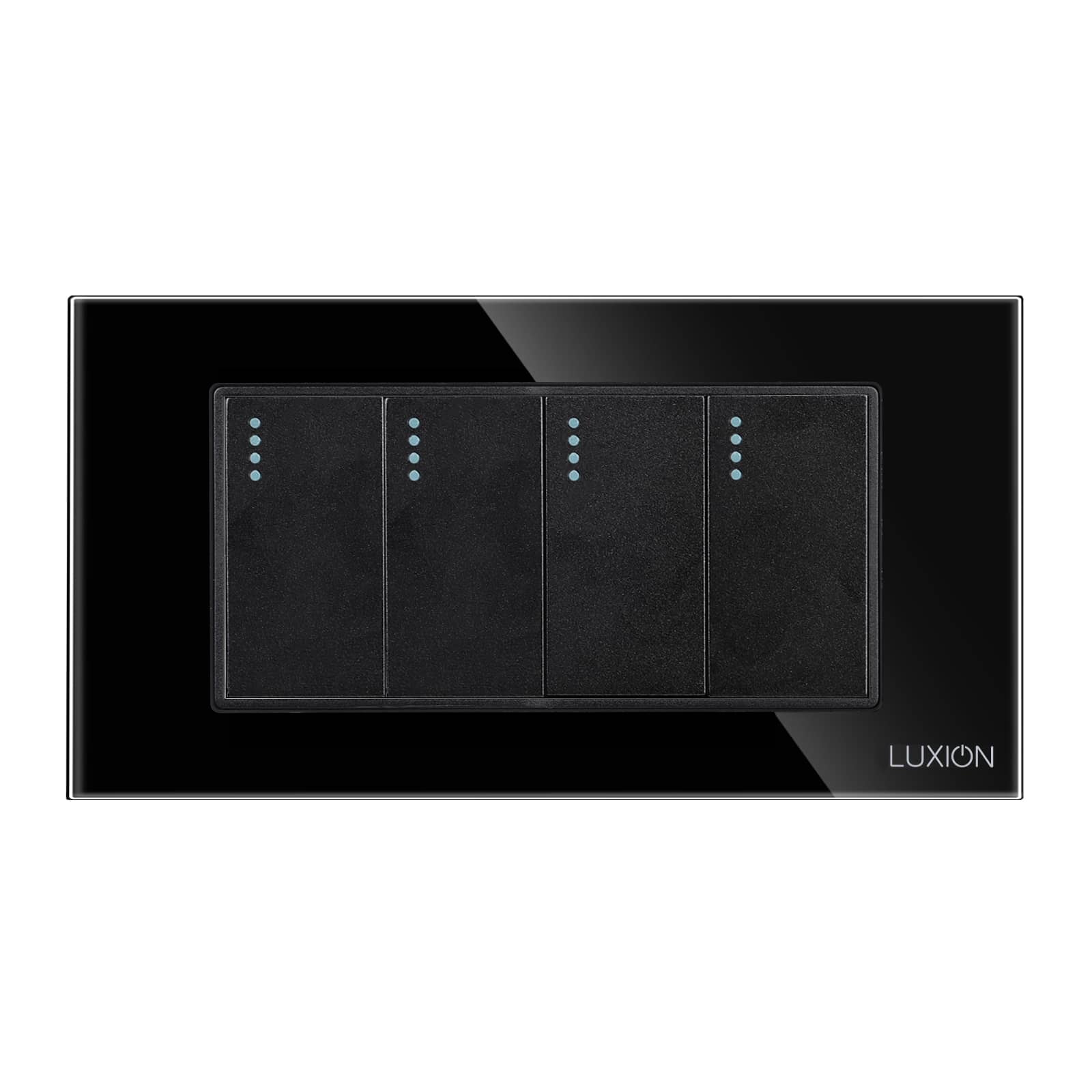 Intrerupator Cvadruplu Mecanic LUXION cu Rama din Sticla, Standard Italian, 4M — imaginea 2