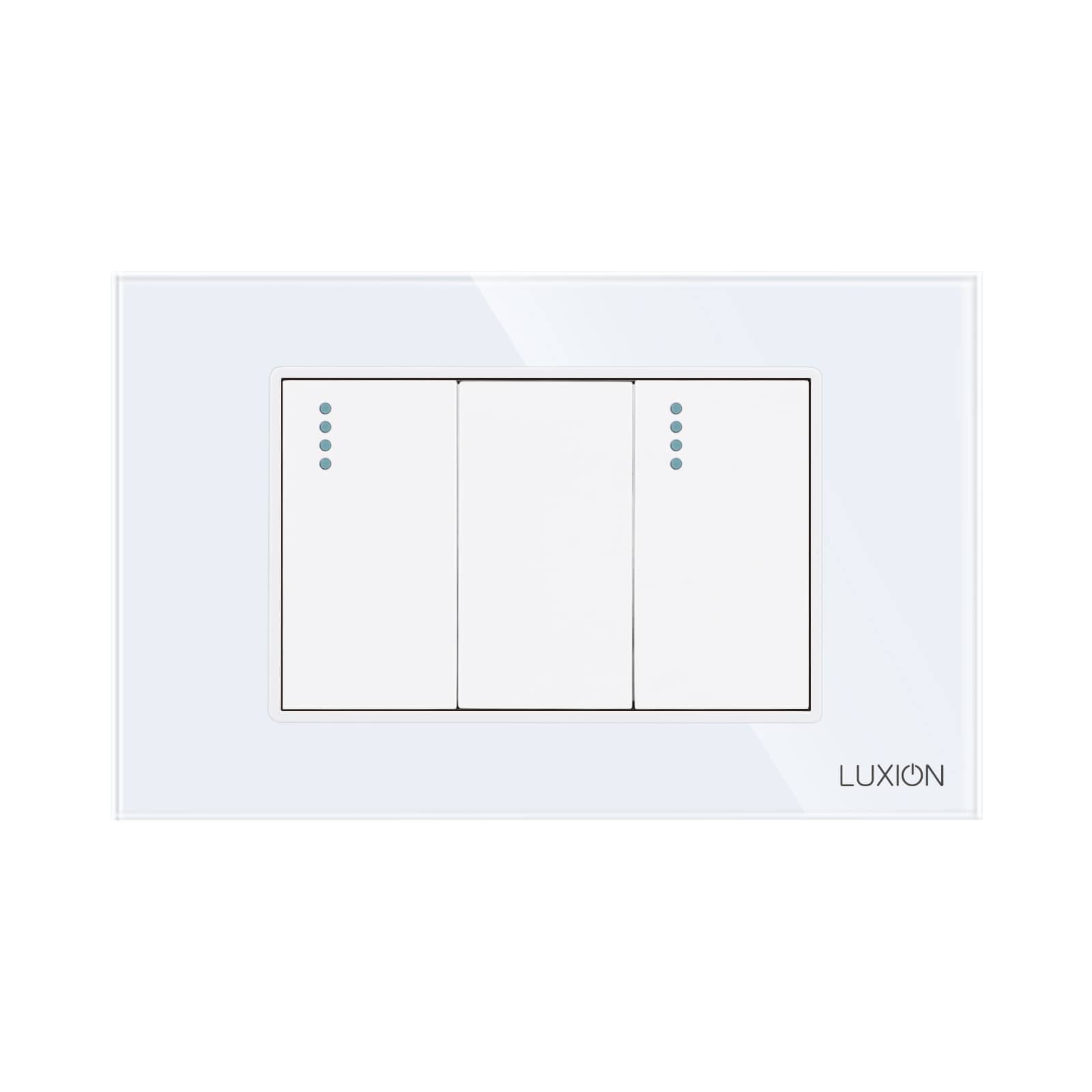 Intrerupator Dublu Mecanic LUXION cu Rama din Sticla, Standard Italian, 3M — imaginea 2